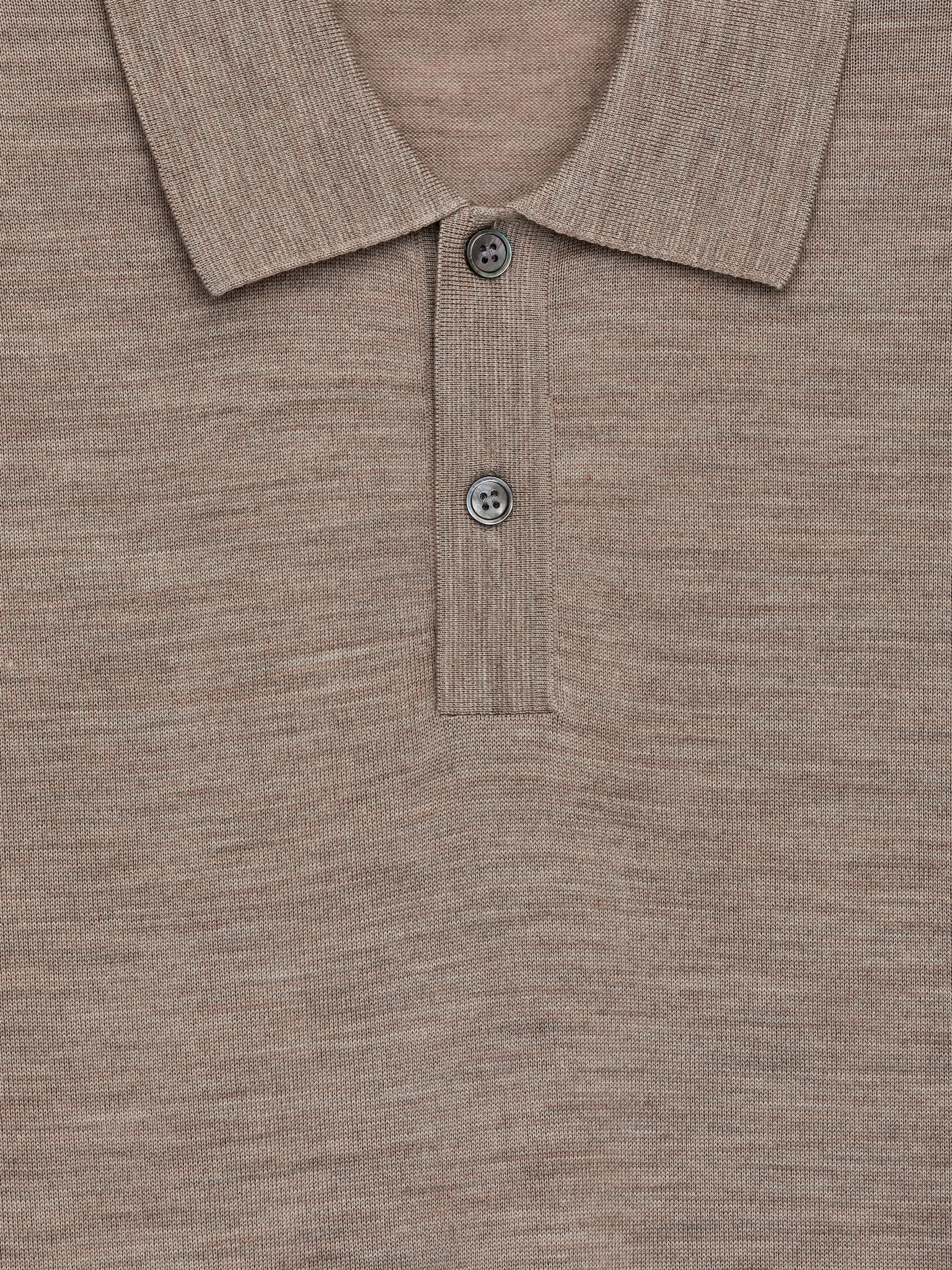 Poloshirt aus Wolle - Beige/Dunkelblau - 2