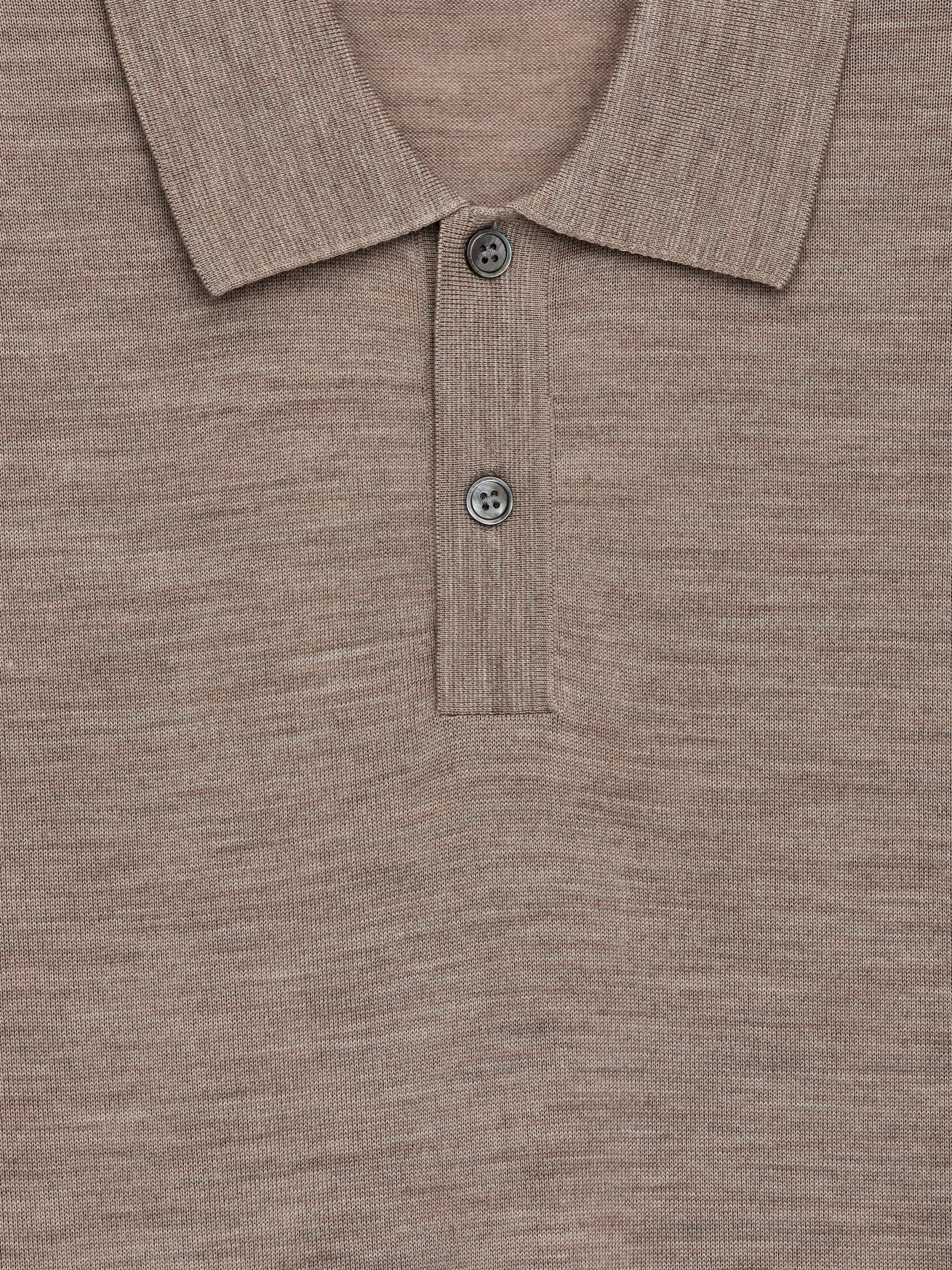 Wool Polo Shirt - Beige - Regular fit - Men - StillMedia/DescriptiveDetail - 1