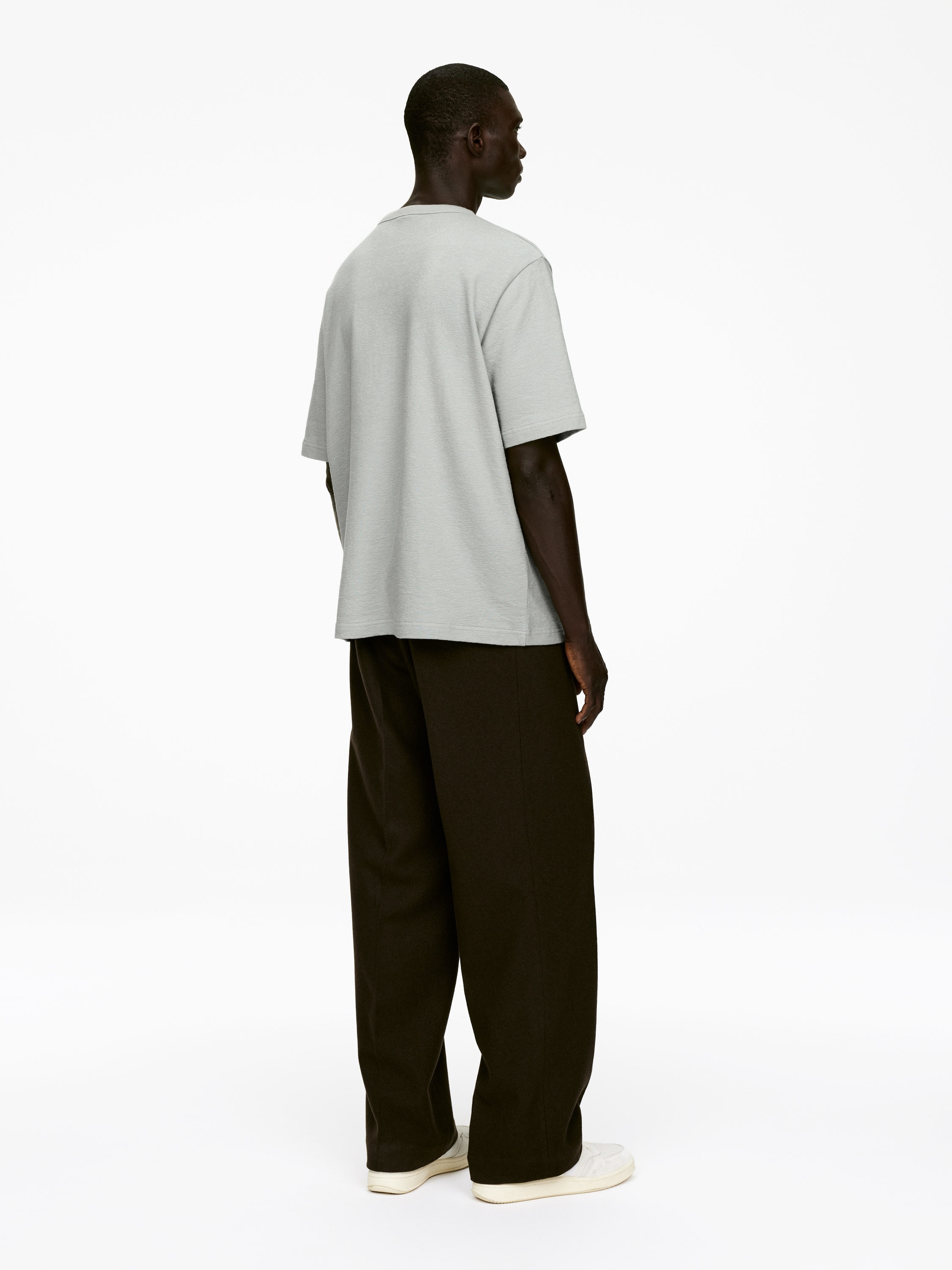 Relaxed Bouclé T-Shirt - Dusty Green - Loose fit - Men - StillMedia/Lookbook - 5