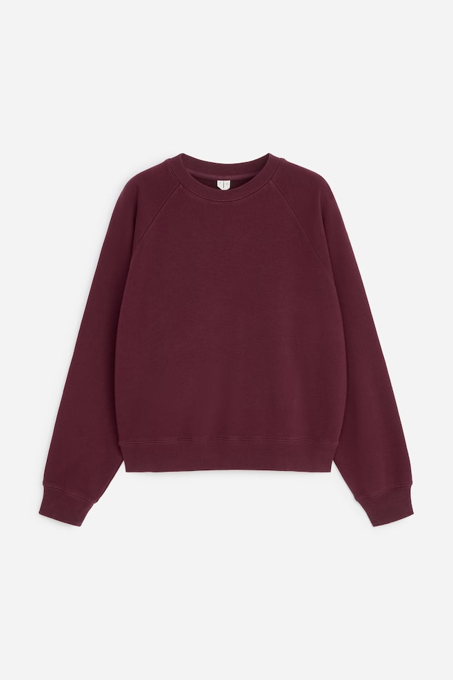 Sweatshirt em felpo - Bordeaux/Vermelho/Lilac/Azul escuro/Cinzento mesclado/Castanho/Azul - 1