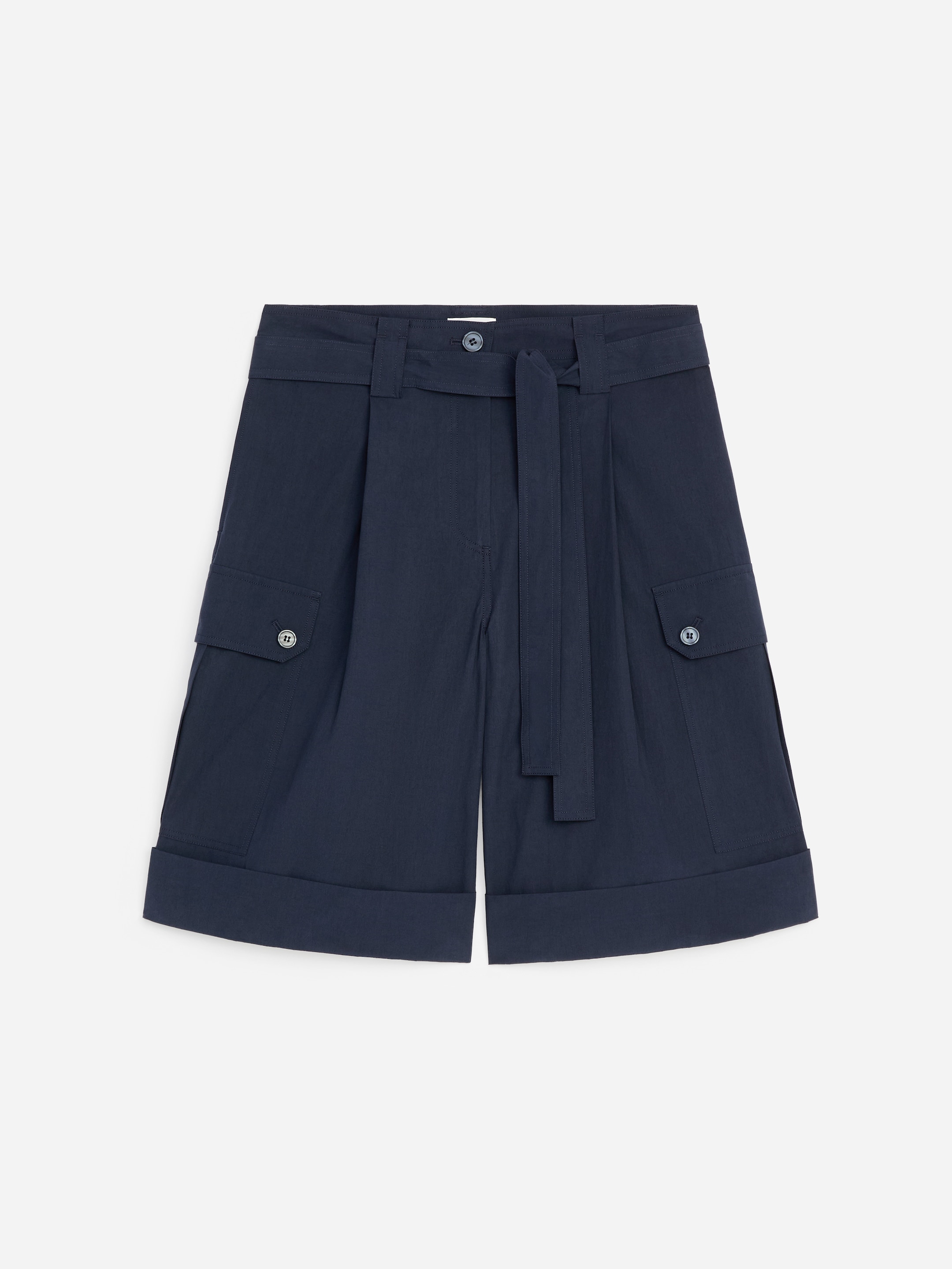 Pima Cotton Utility Shorts - Dark Blue - Relaxed fit - Women - StillMedia/DescriptiveStillLife - 1