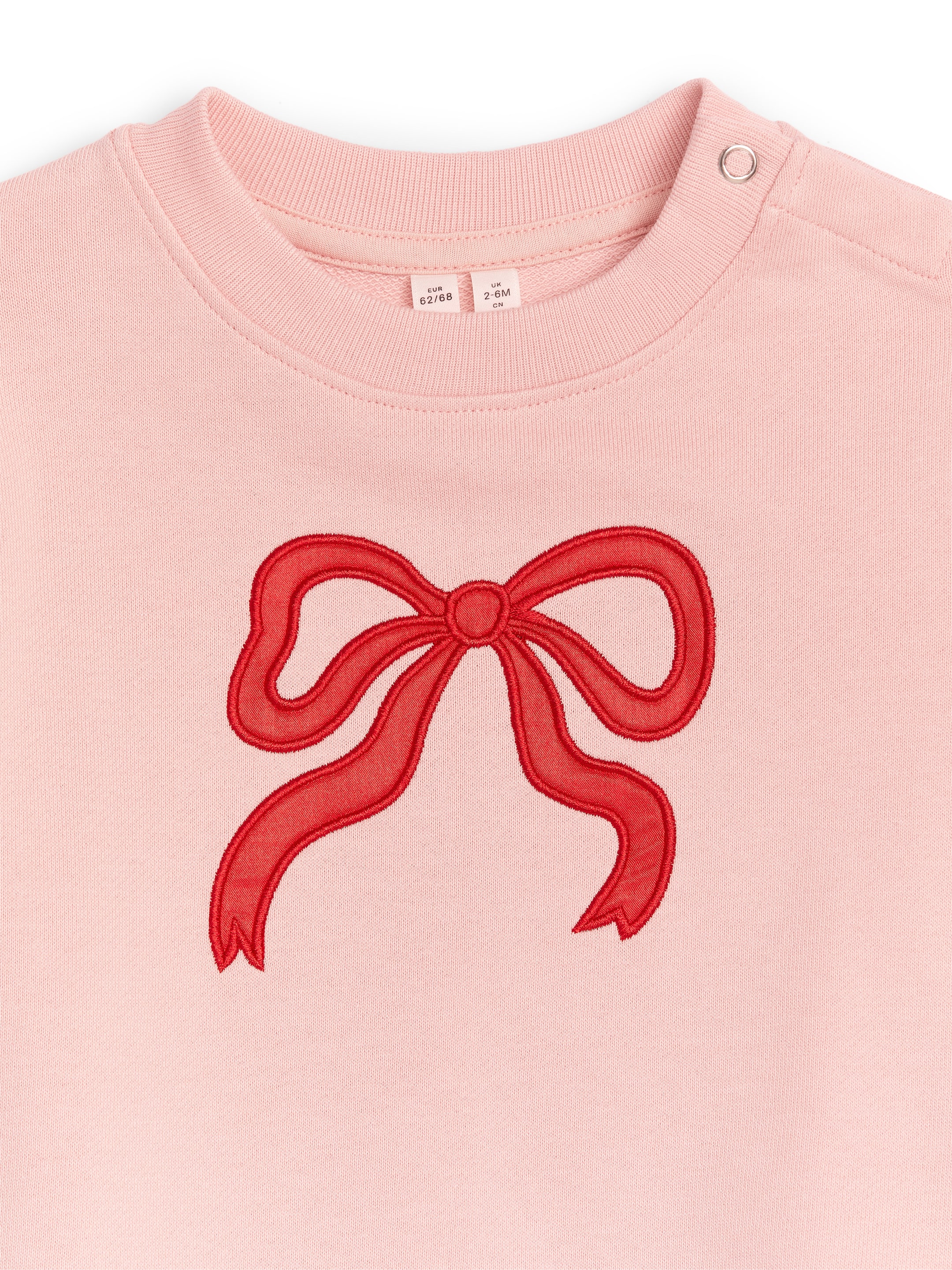 View larger image: Embroidered Cotton Sweatshirt - Pink - Kids | H&M GB 3