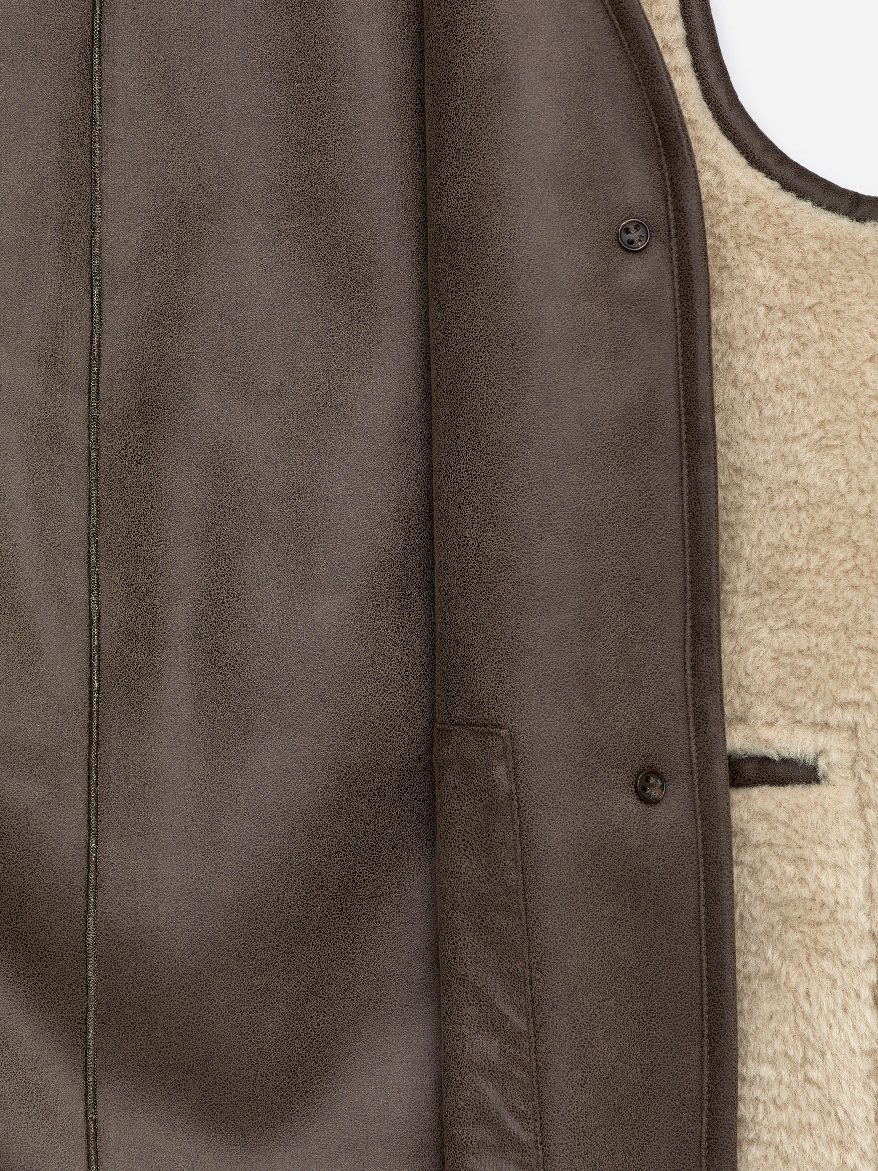 Pile Vest - Beige - Oversized - Women - StillMedia/DescriptiveDetail - 3