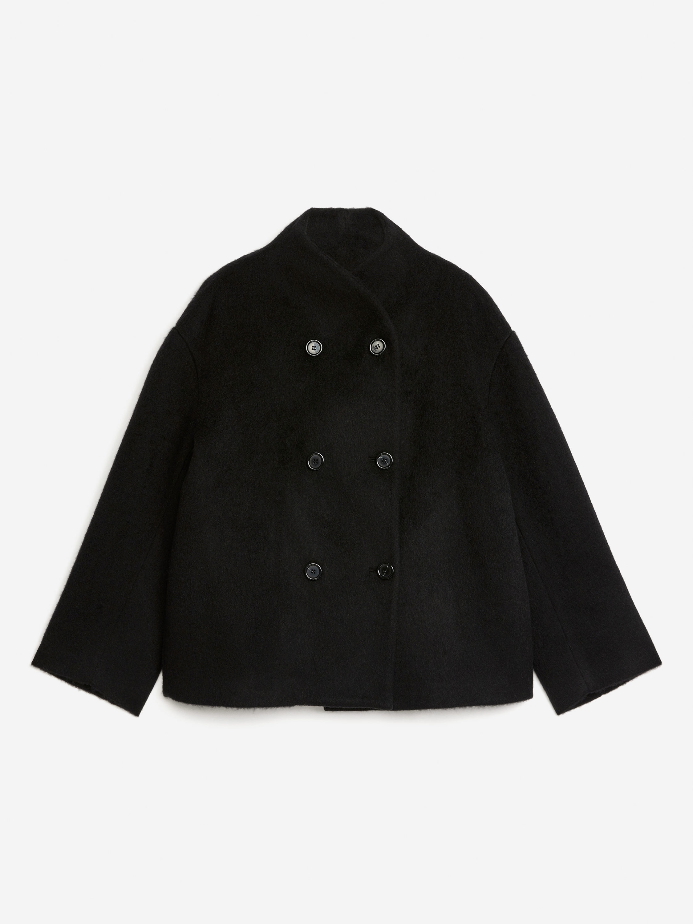 Brushed Wool Jacket - Black - Oversized - Women - StillMedia/DescriptiveStillLife - 2