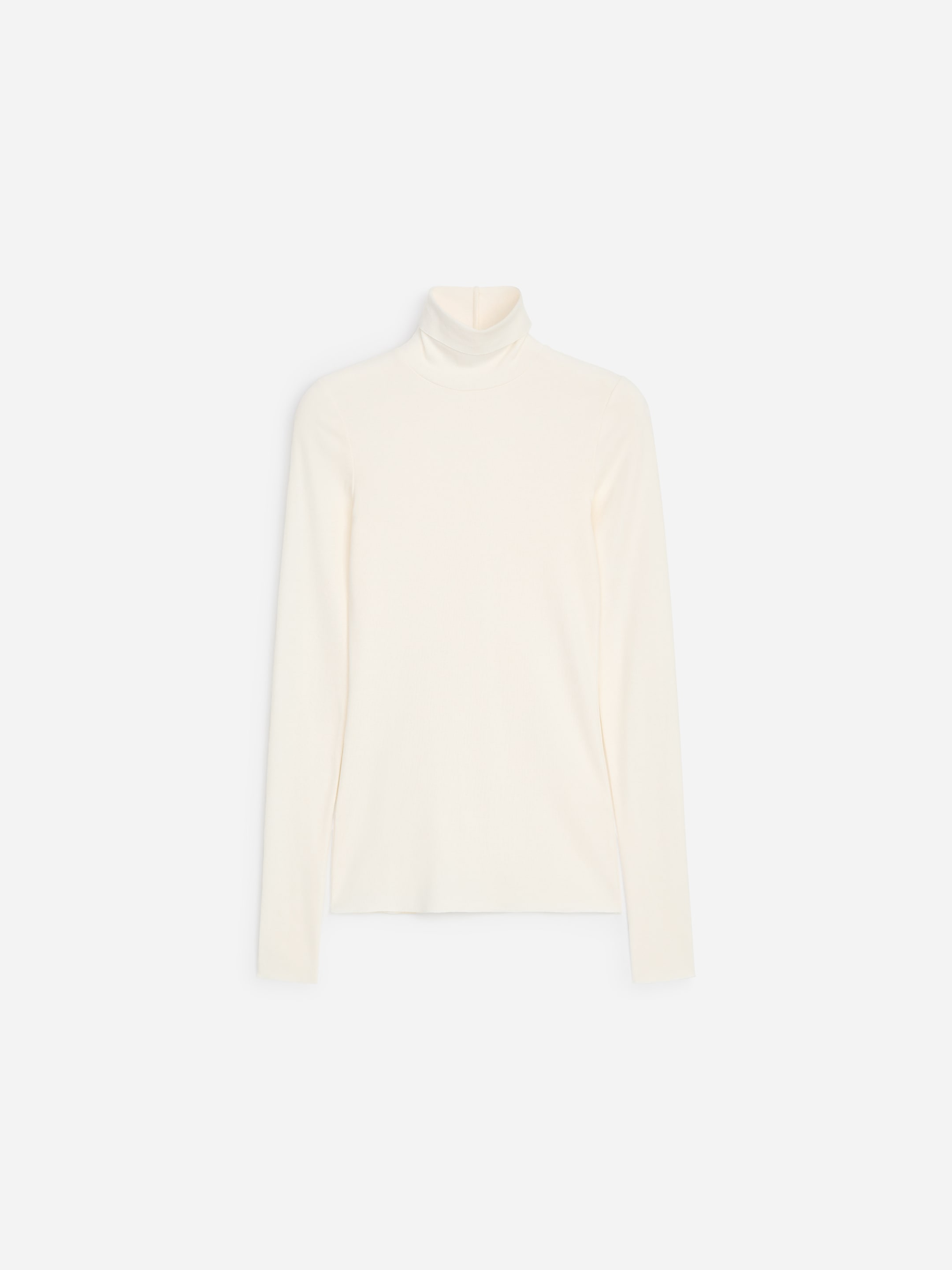 Roll-Neck Cotton Top-White-20818