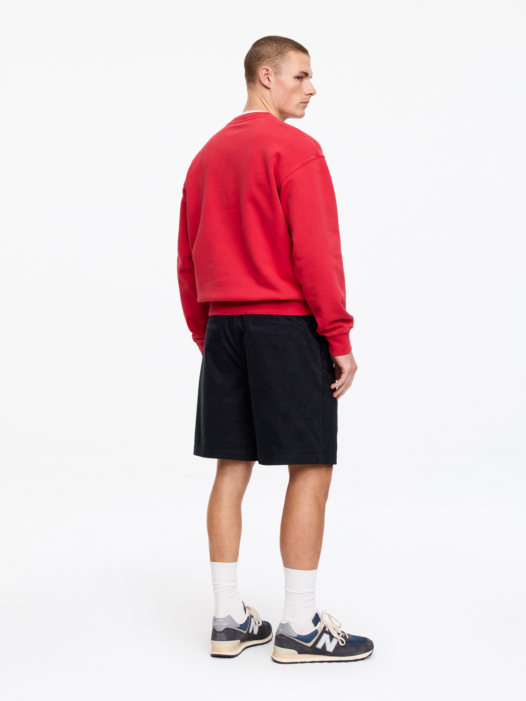 Short en velours côtelé - Bleu foncé - Relaxed fit - Homme - StillMedia/Lookbook - 5
