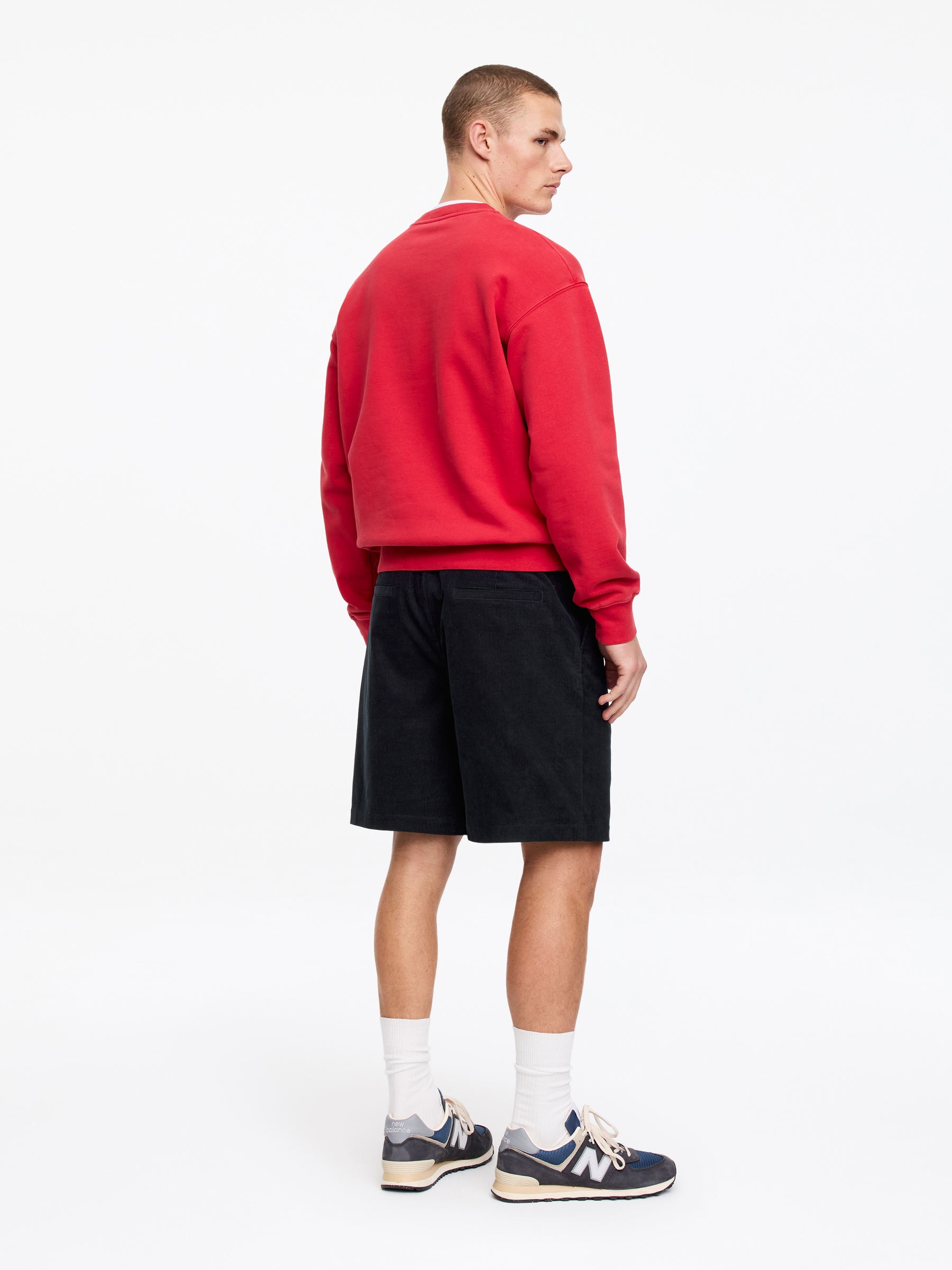 Corduroy Shorts - Dark Blue - Relaxed fit - Men - StillMedia/Lookbook - 5