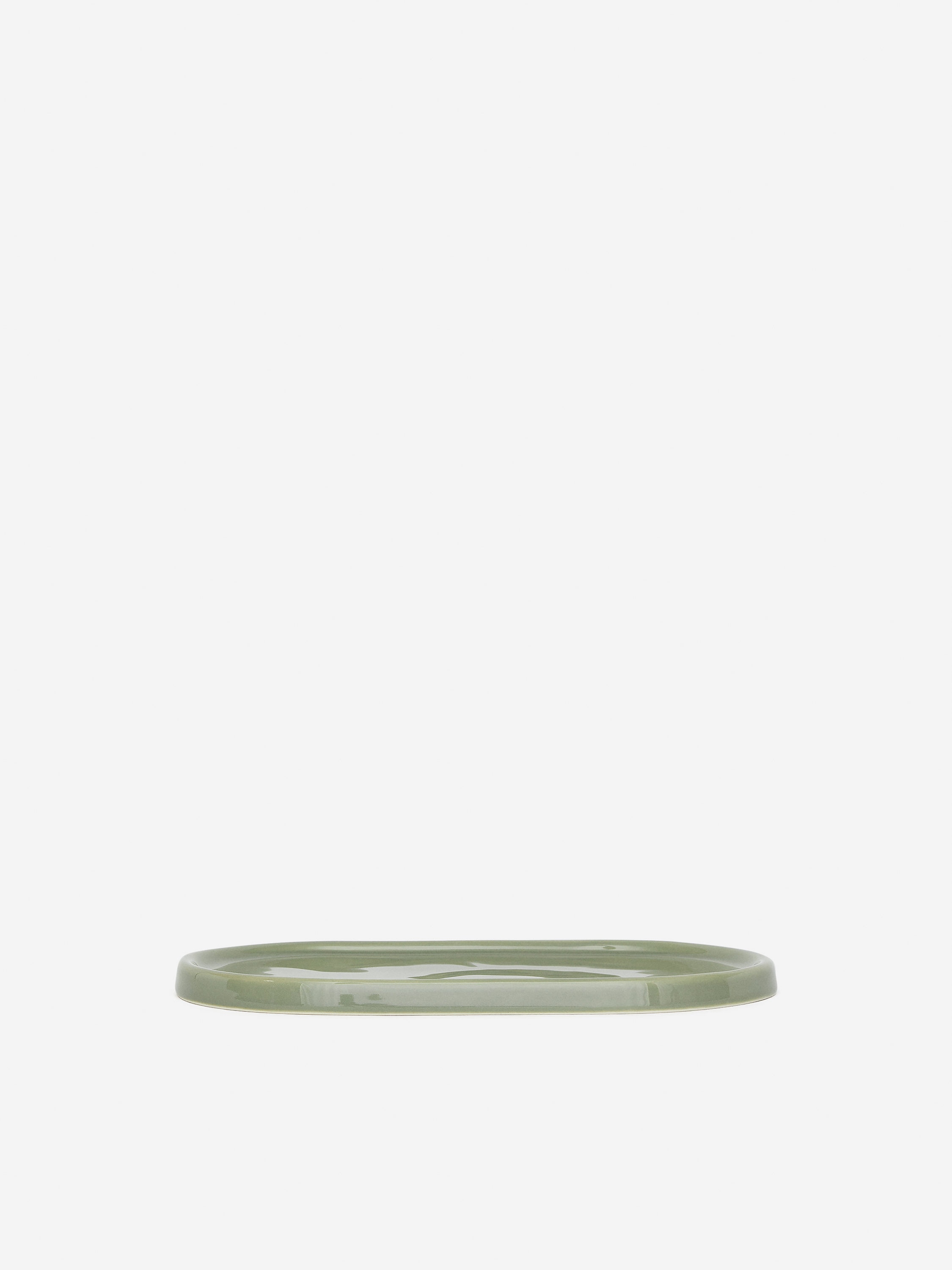 Stoneware Plate 25 x 14 cm-#9CA89C-16469