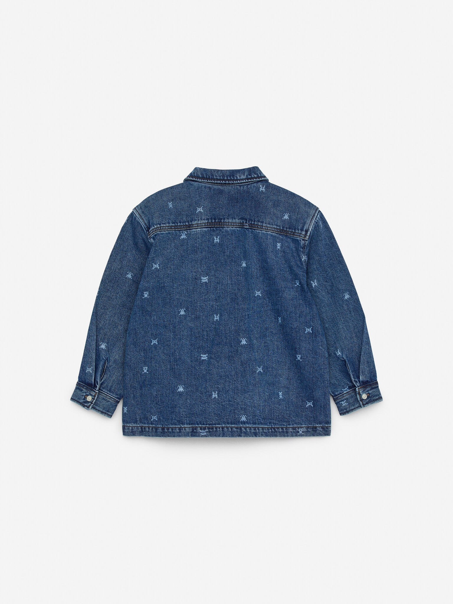 Print Denim Shirt - Blue - 2