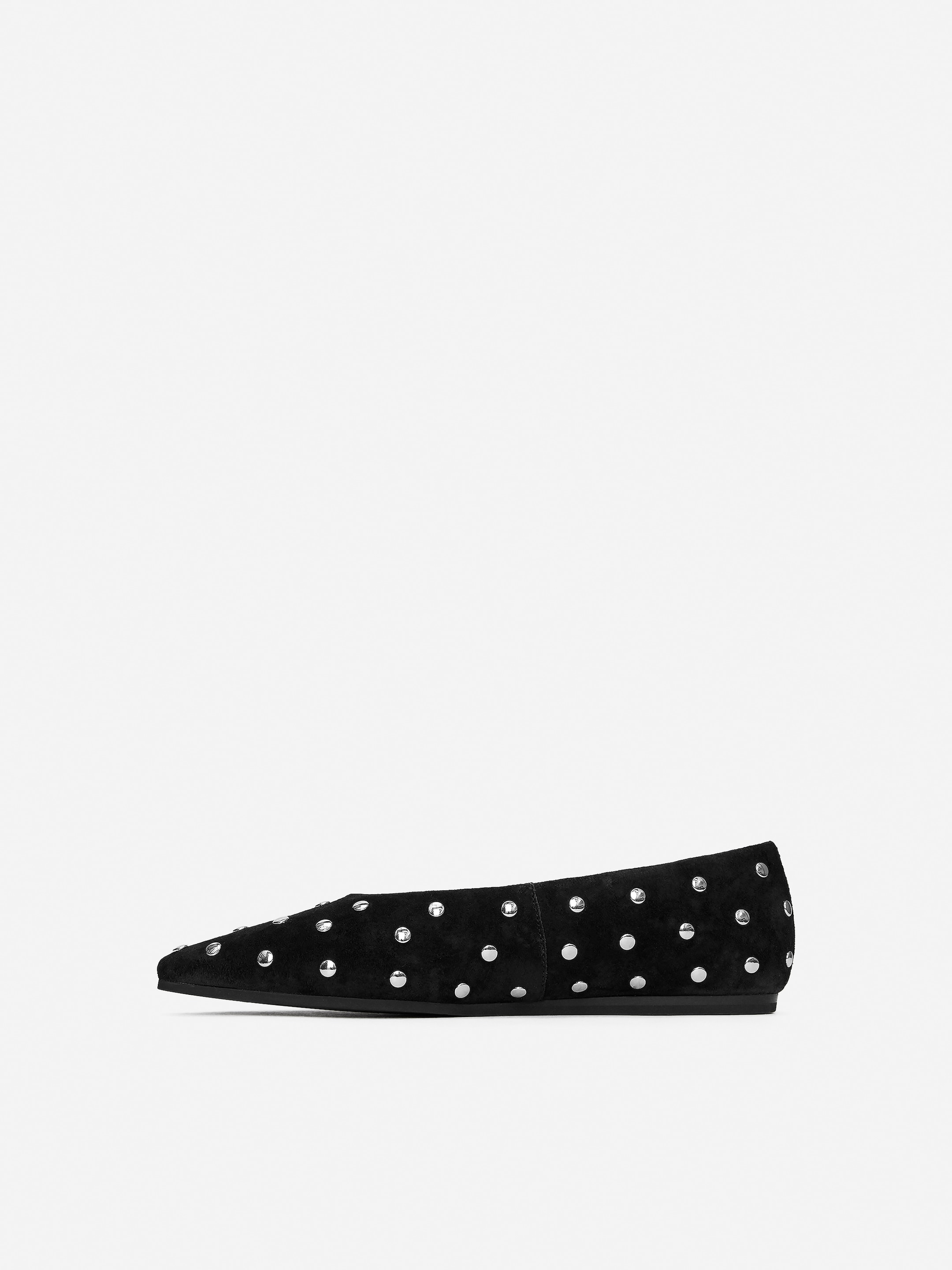 Ballerina aus Veloursleder mit Nieten - Schwarz - Damen - StillMedia/DescriptiveStillLife - 1