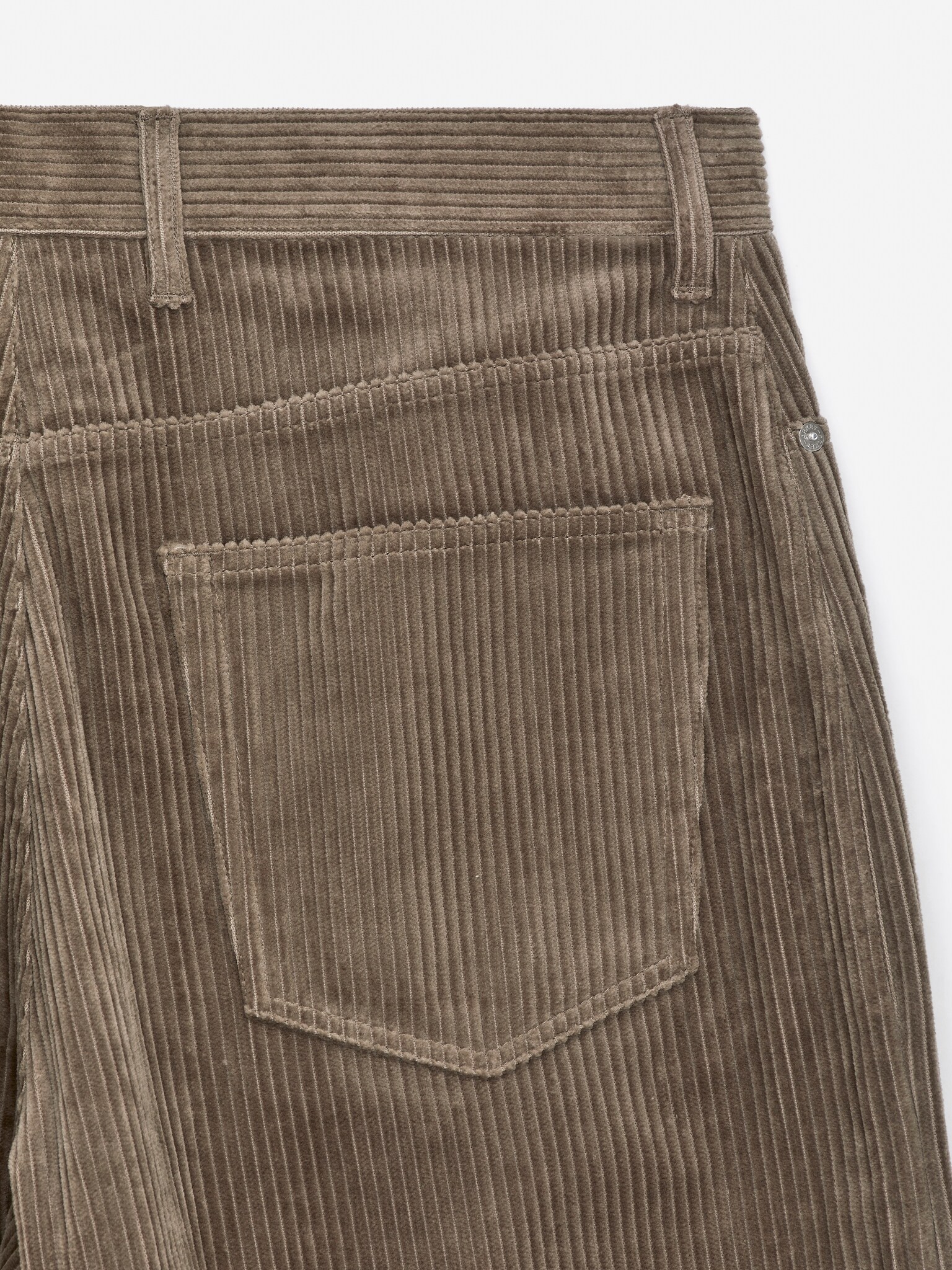 Pantalon ample en velours côtelé - Taupe foncé/Noir - 3