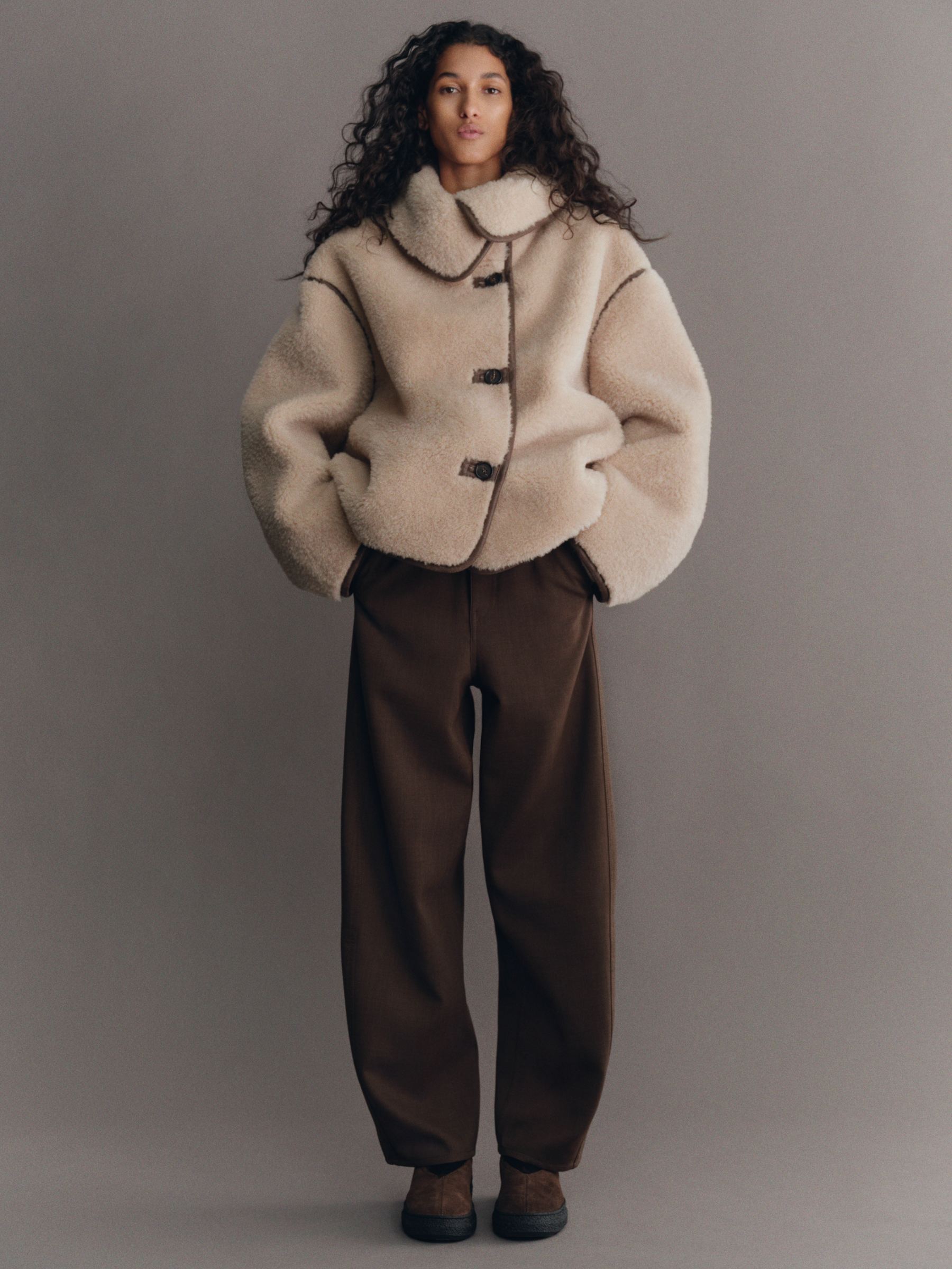 Short Pile Jacket - Beige - Loose fit - Women - StillMedia/Environmental - 1