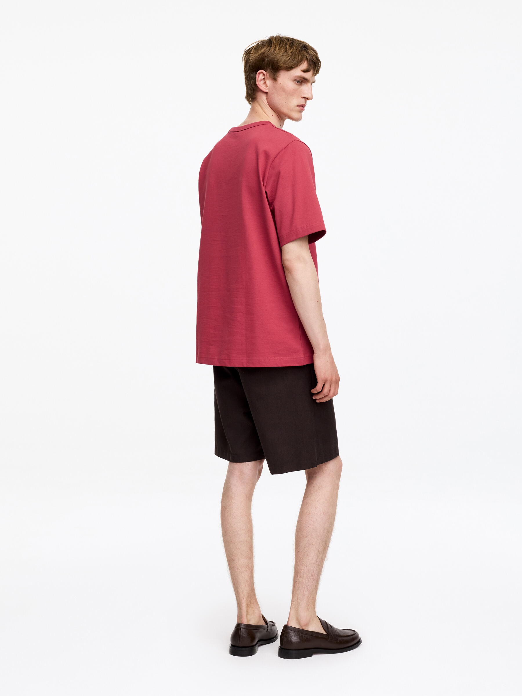 270 GSM Oversized T-Shirt - Dark Pink - Relaxed fit - Men - StillMedia/Lookbook - 3