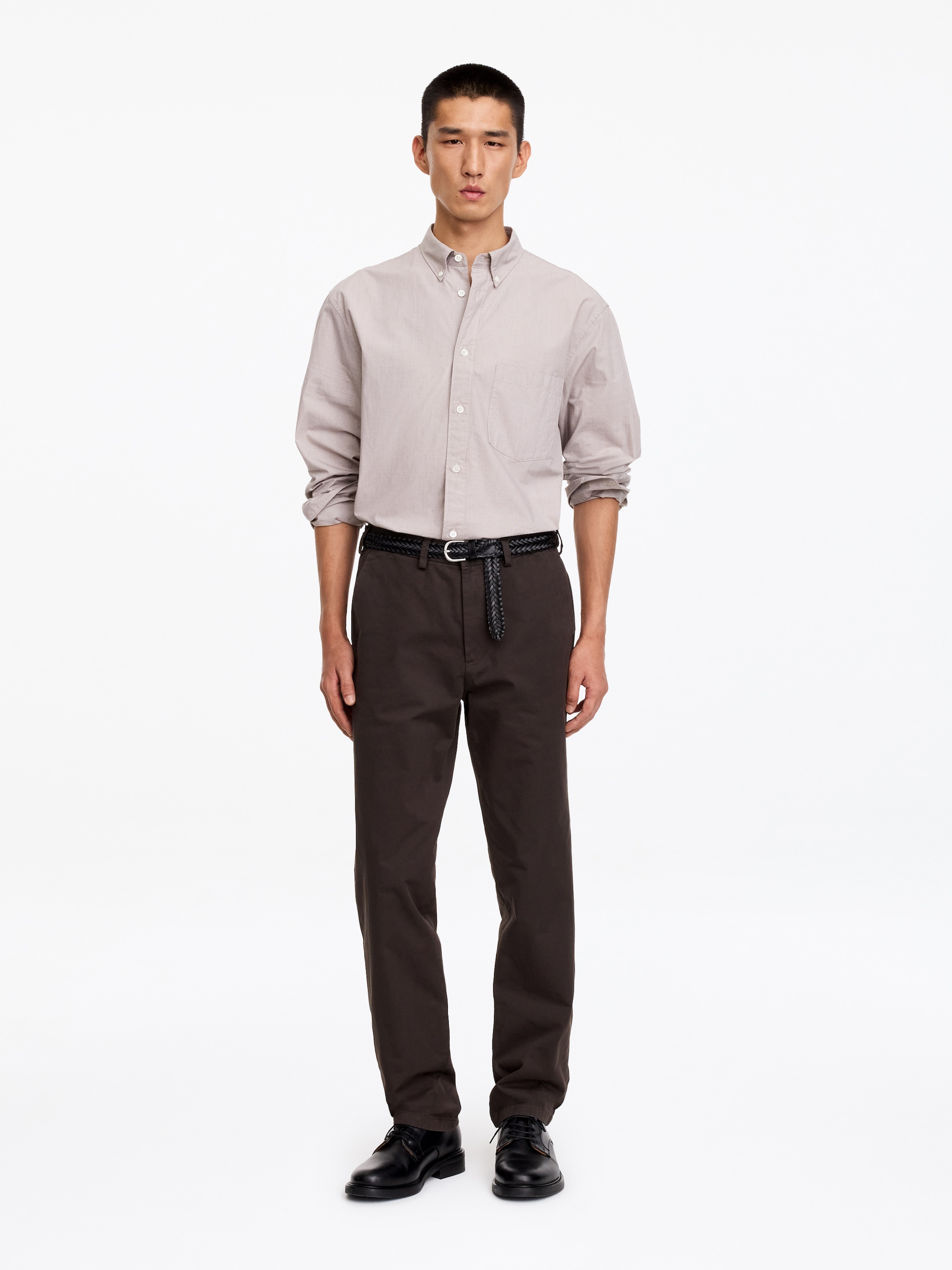 Straight Cotton Chinos-Brown-20628