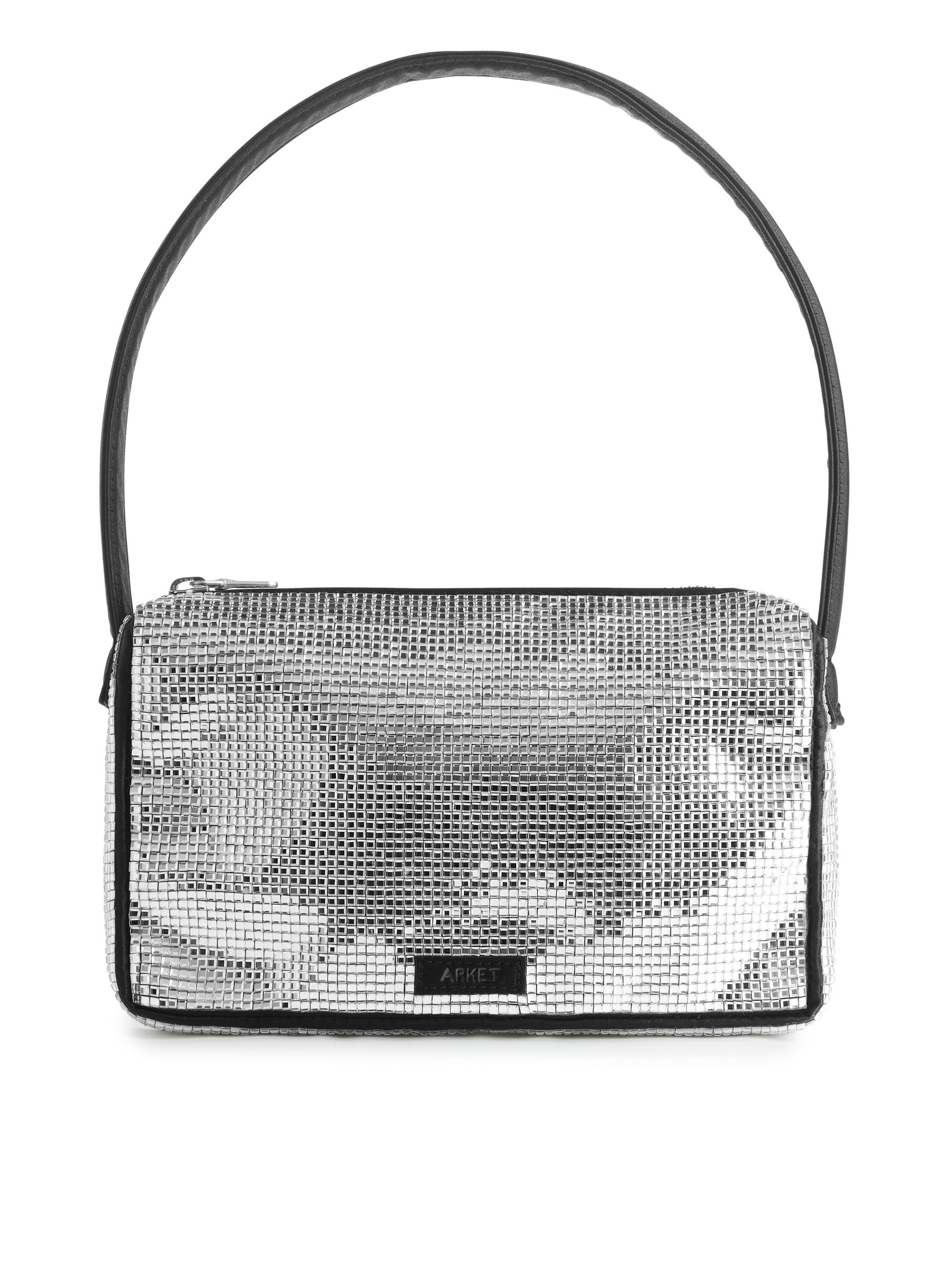 Rhinestone Shoulder Bag - Silver/Black - Women - StillMedia/DescriptiveStillLife - 3