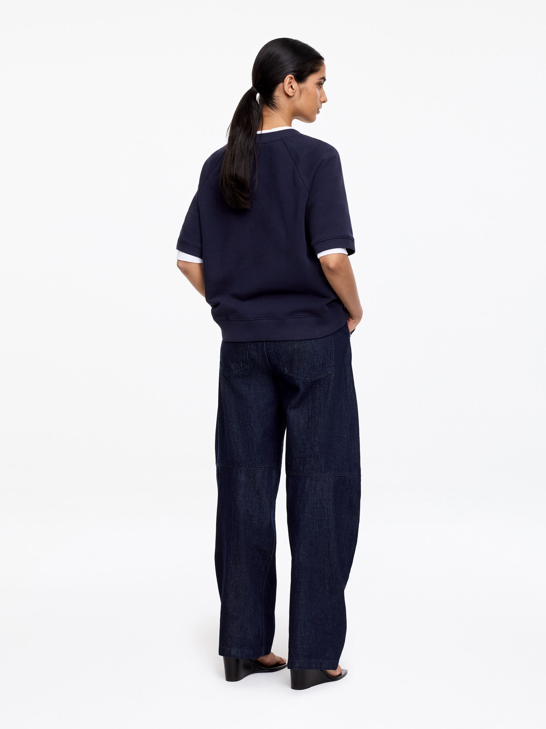 Bluza z tkaniny frotté - Ciemnoniebieski - Fason normalny - Women - StillMedia/Lookbook - 2