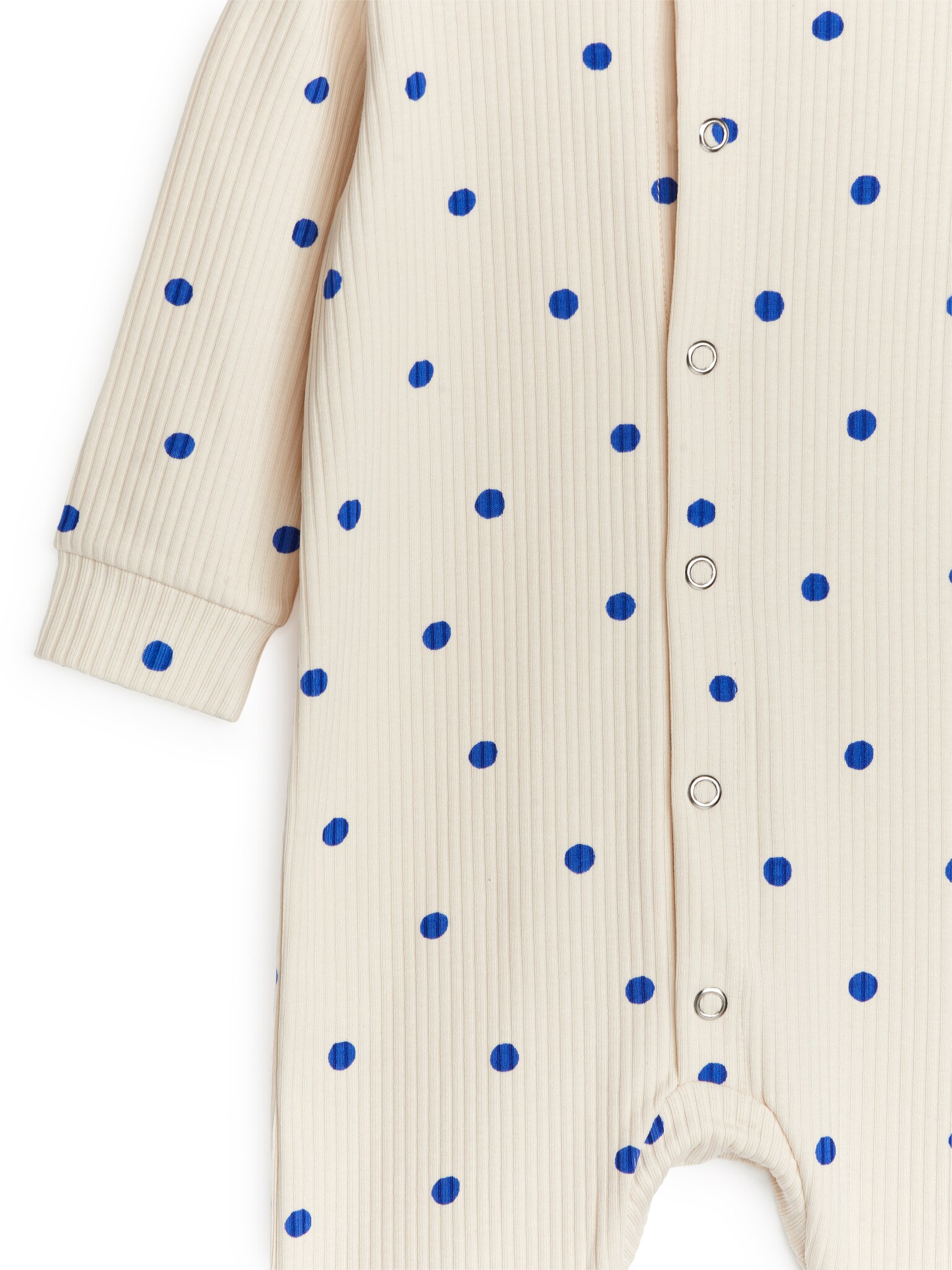 Strampelanzug aus geripptem Jersey - Cremeweiß - 3