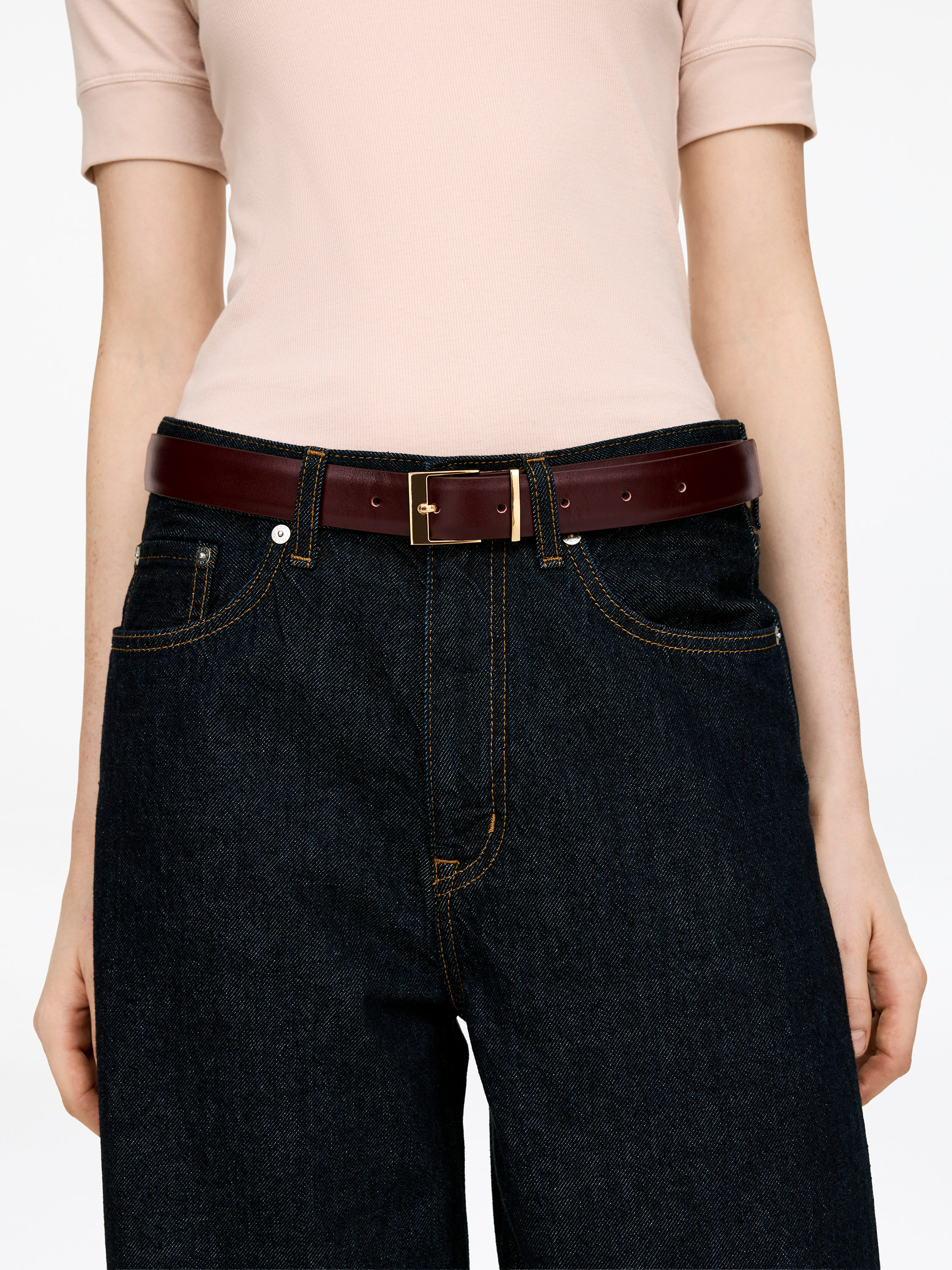 Leather Belt - Dark Red - Women - StillMedia/Lookbook - 3