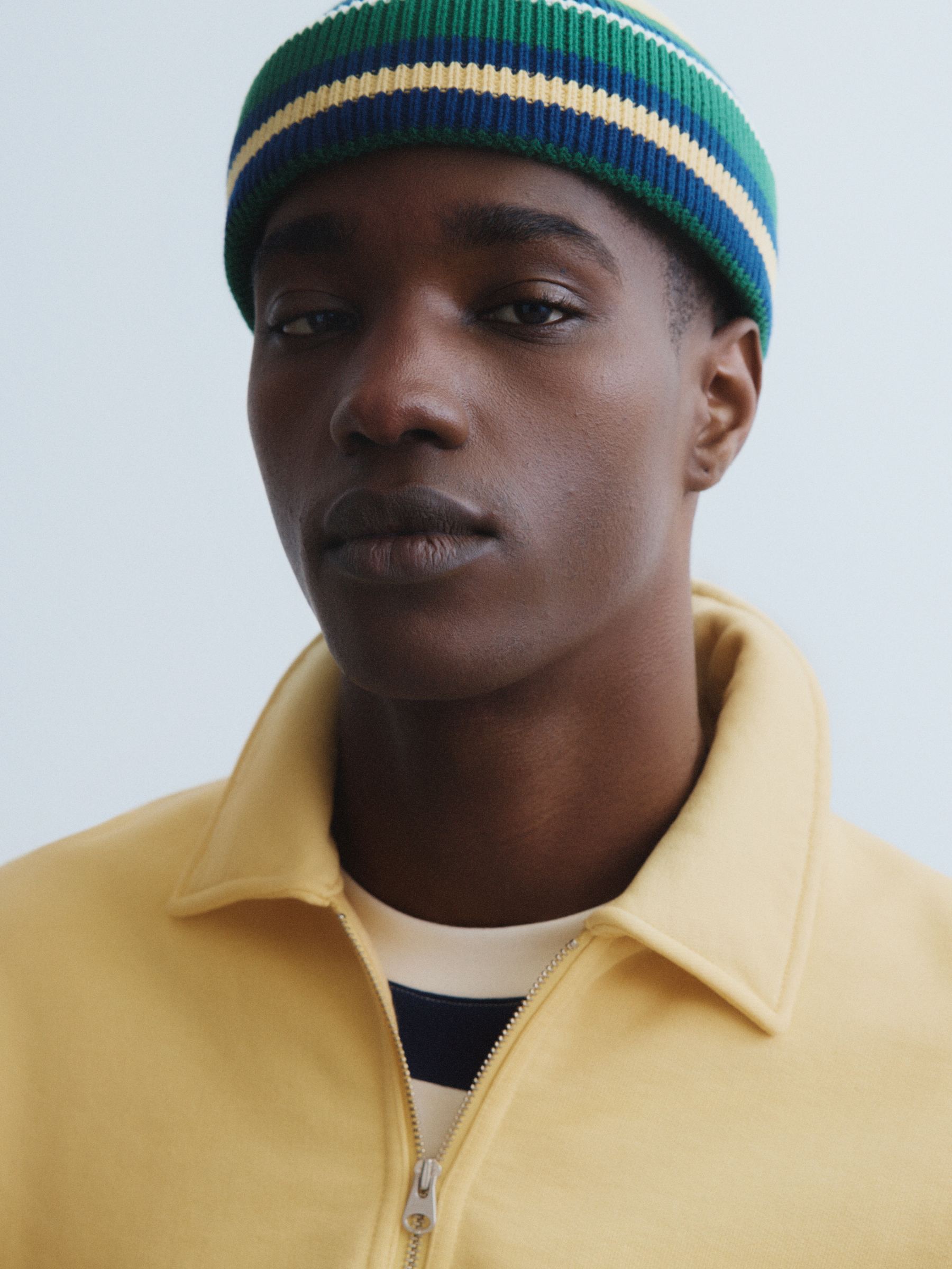 Half Zip Polo Shirt - Faded Yellow - Regular fit - Men - StillMedia/Environmental - 1