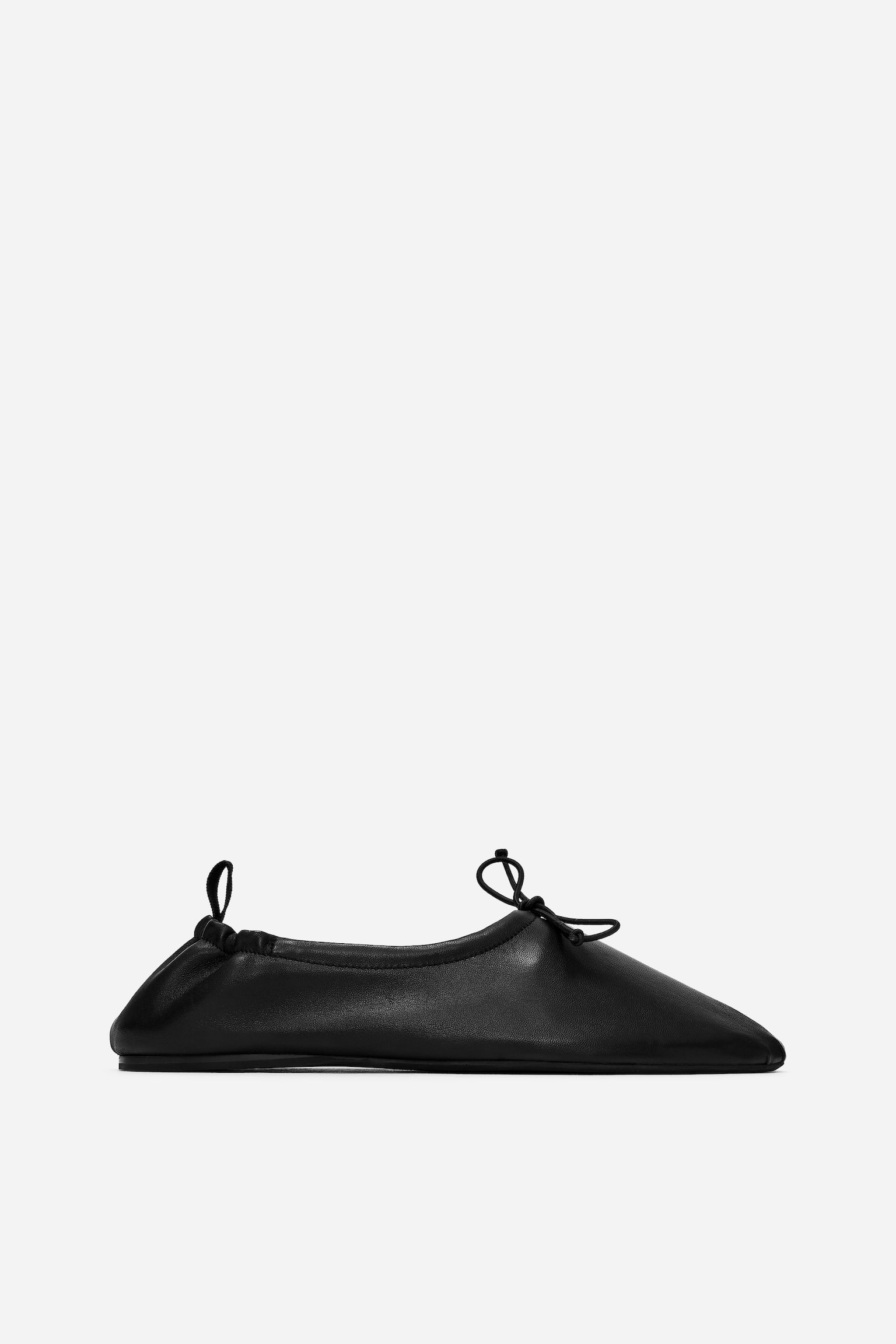 Sportieve leren ballerina's - Zwart - 2