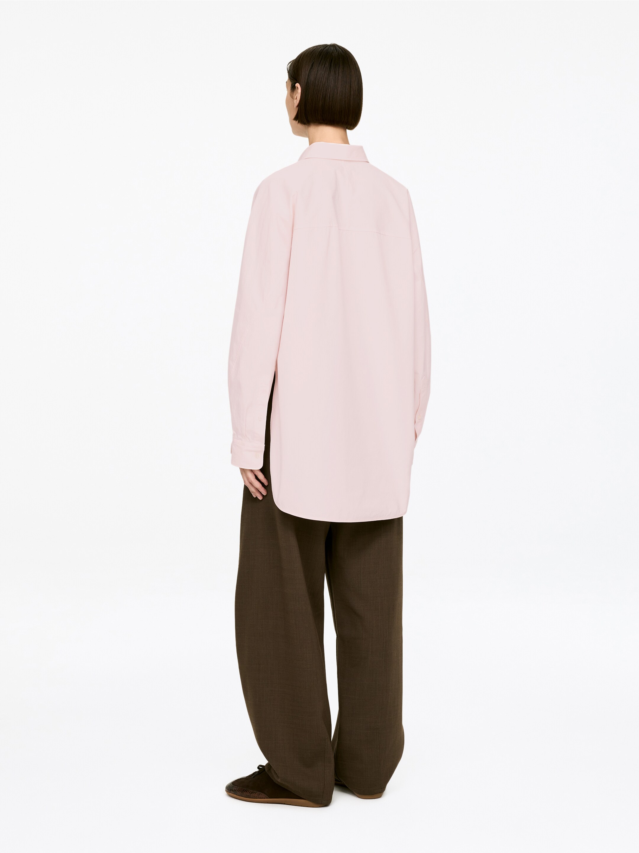 Se større billede: Buet skjorte med slidser - Lyserød - DAME | H&M DK 3