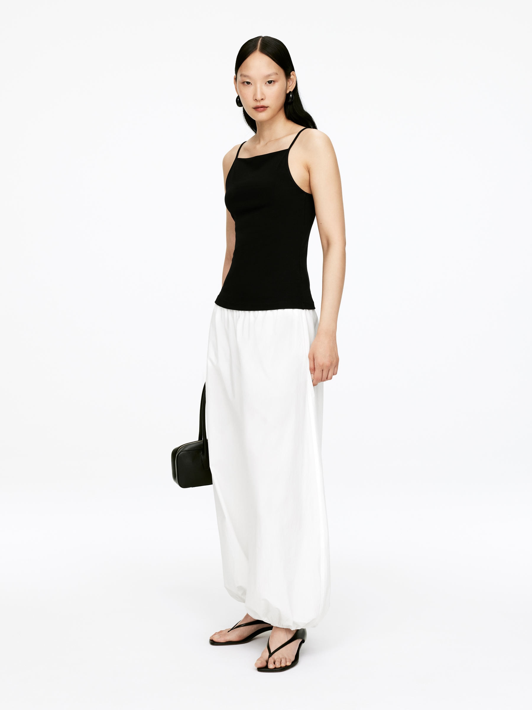 Balloon-Leg Poplin Trousers - White - Relaxed fit - Women - StillMedia/Lookbook - 6
