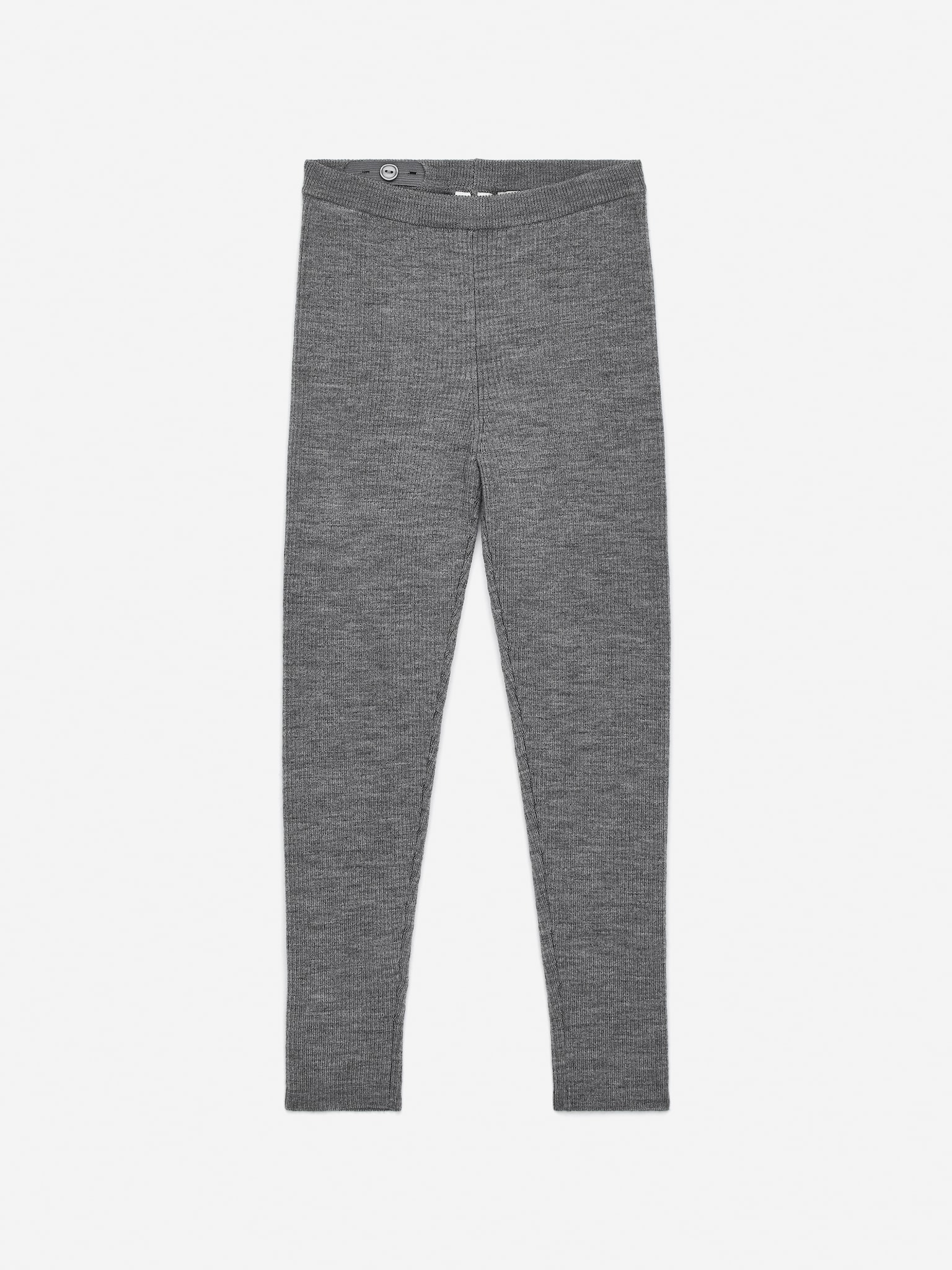 Gerippte Leggings aus Wollmischung - Graumeliert/Schwarz
