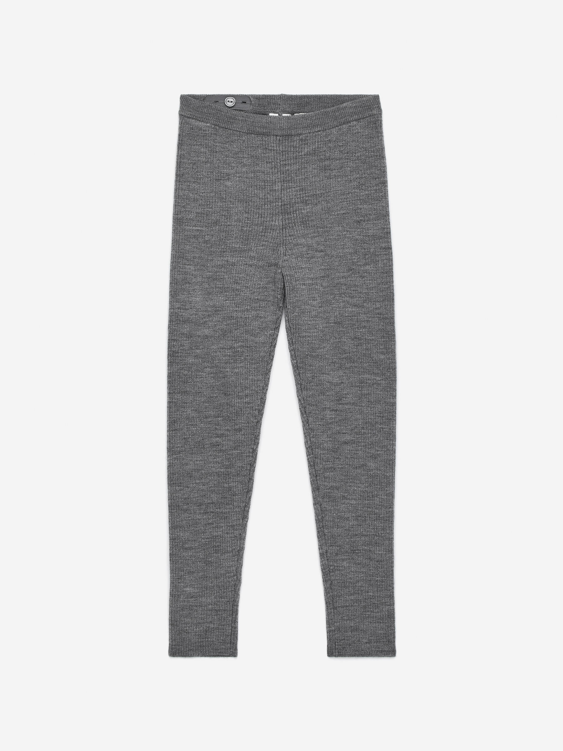 Ribbade leggings i ullblandning - Grå/Melange - Regular fit - Children - StillMedia/DescriptiveStillLife - 7