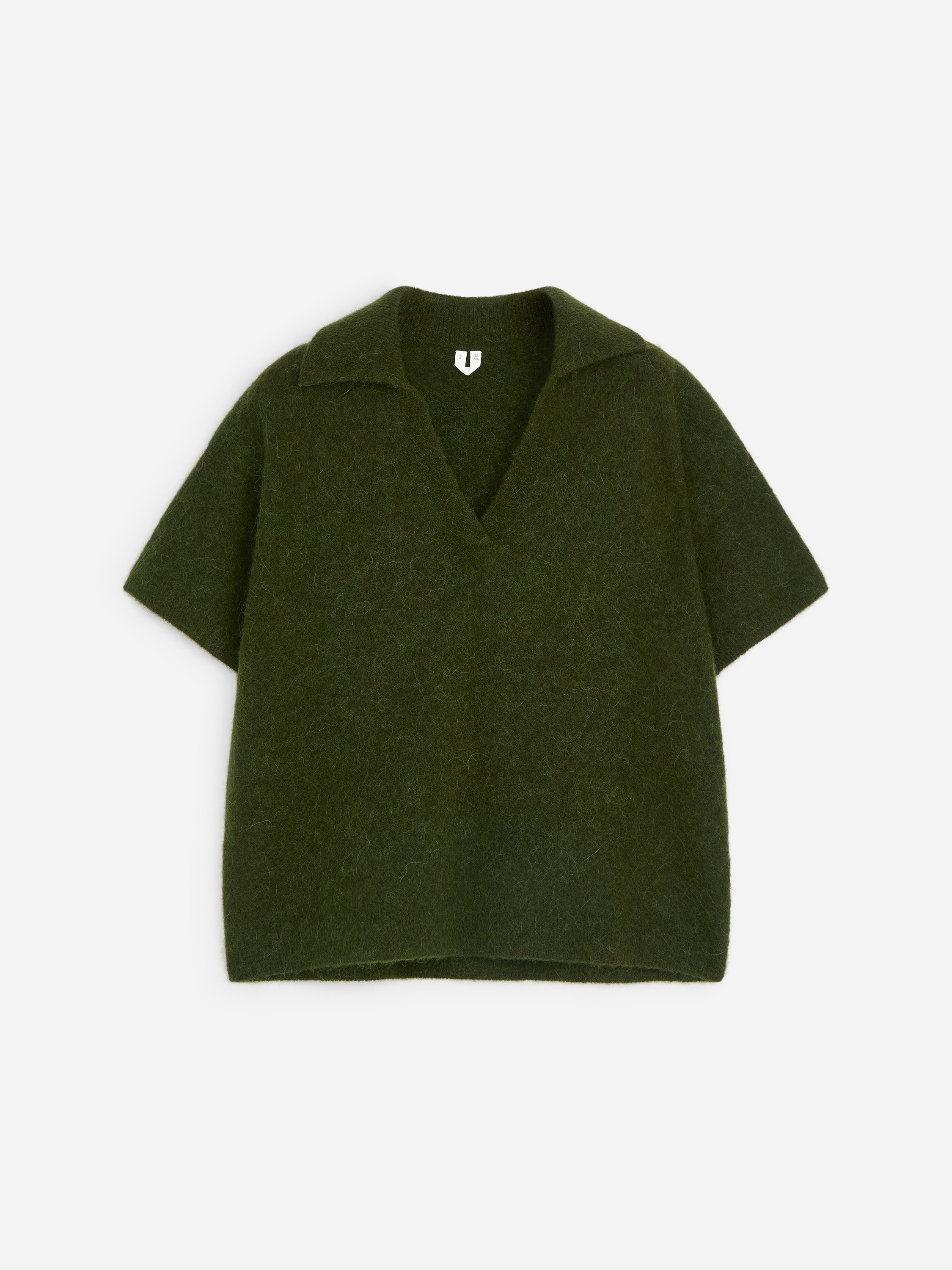 Pull polo en maille - Vert foncé/Noir