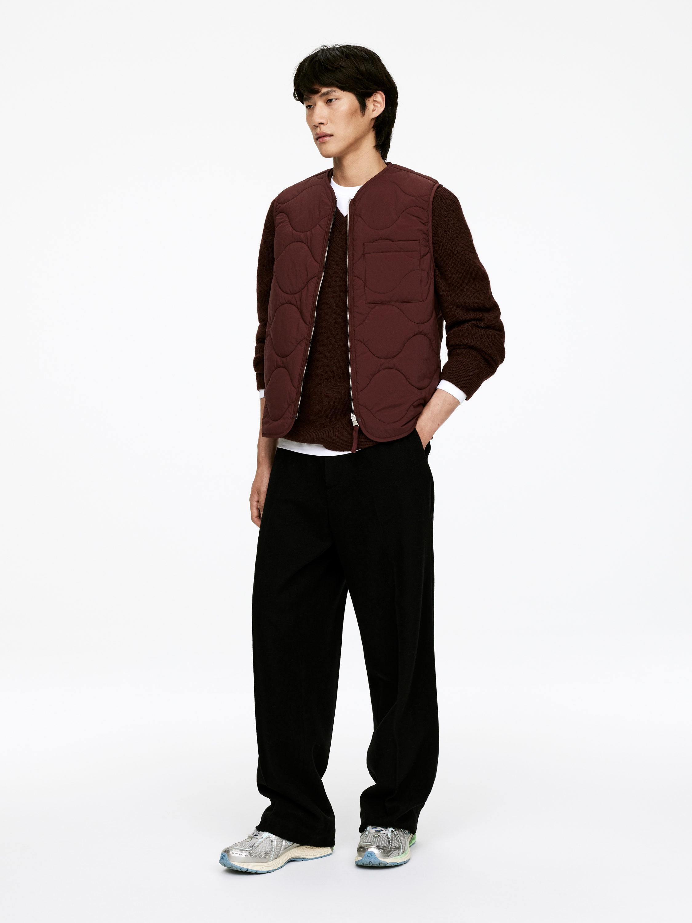 2-in-1 Quilted Liner Vest - Reddish Brown - Regular fit - Men - StillMedia/Lookbook - 5