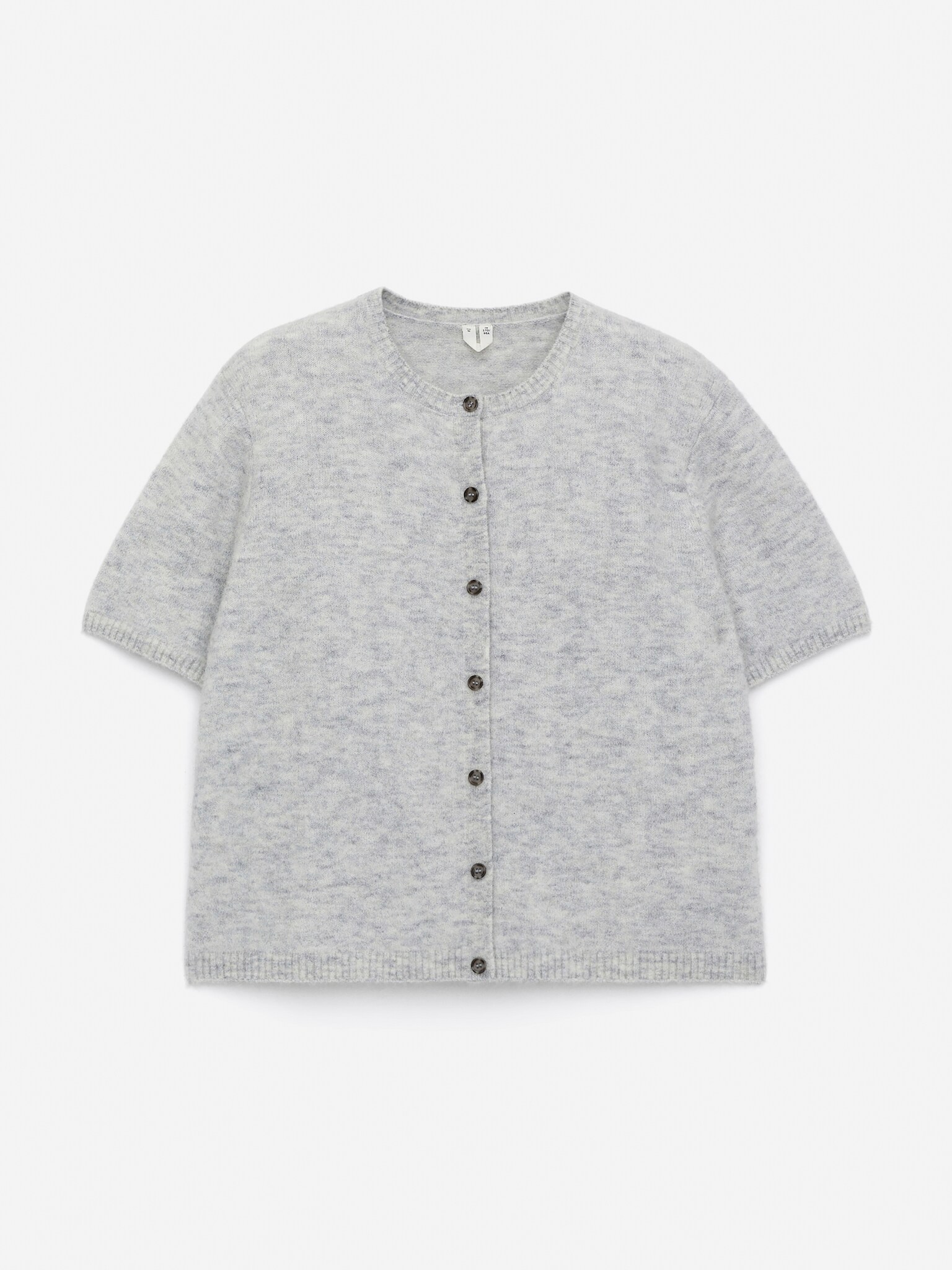 Cardigan en mélange de laine et d'alpaga - Gris chiné/Bleu foncé/Beige/Bleu vif/Noir - 2