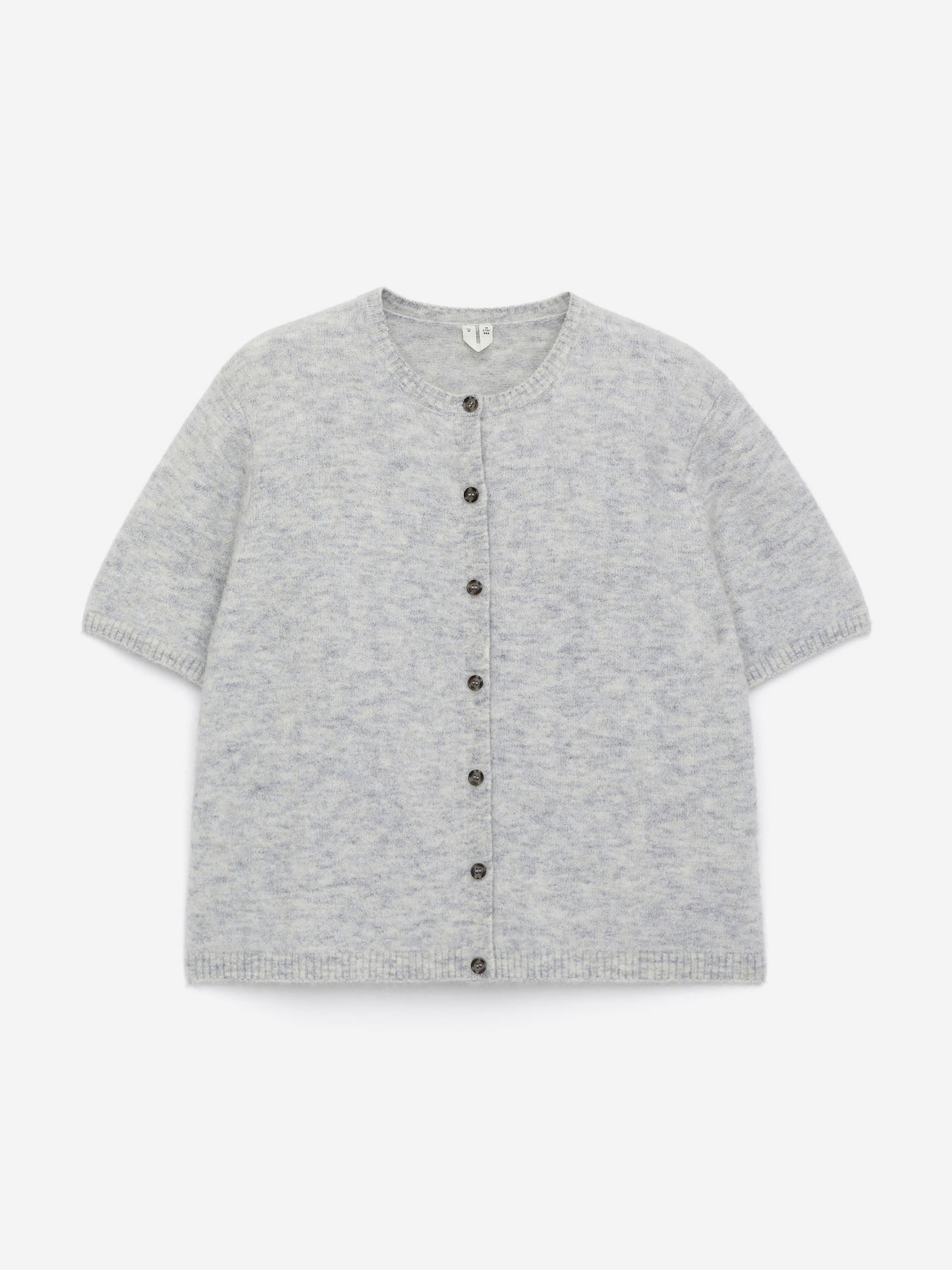 Alpaca-Wool Blend Cardigan-Grey-16435