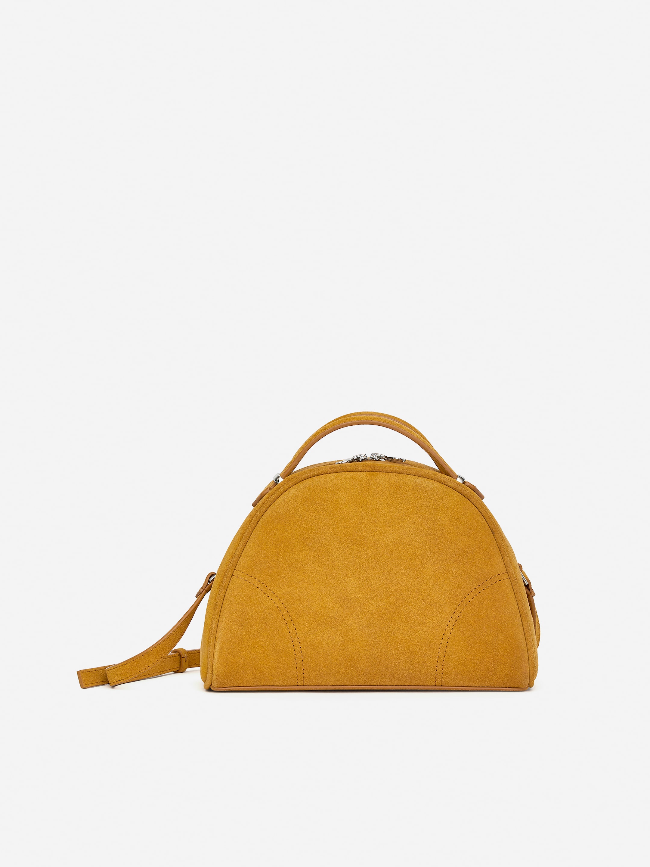 Torebka crossbody z dwoiny zamszowej-#F9D02A-16921