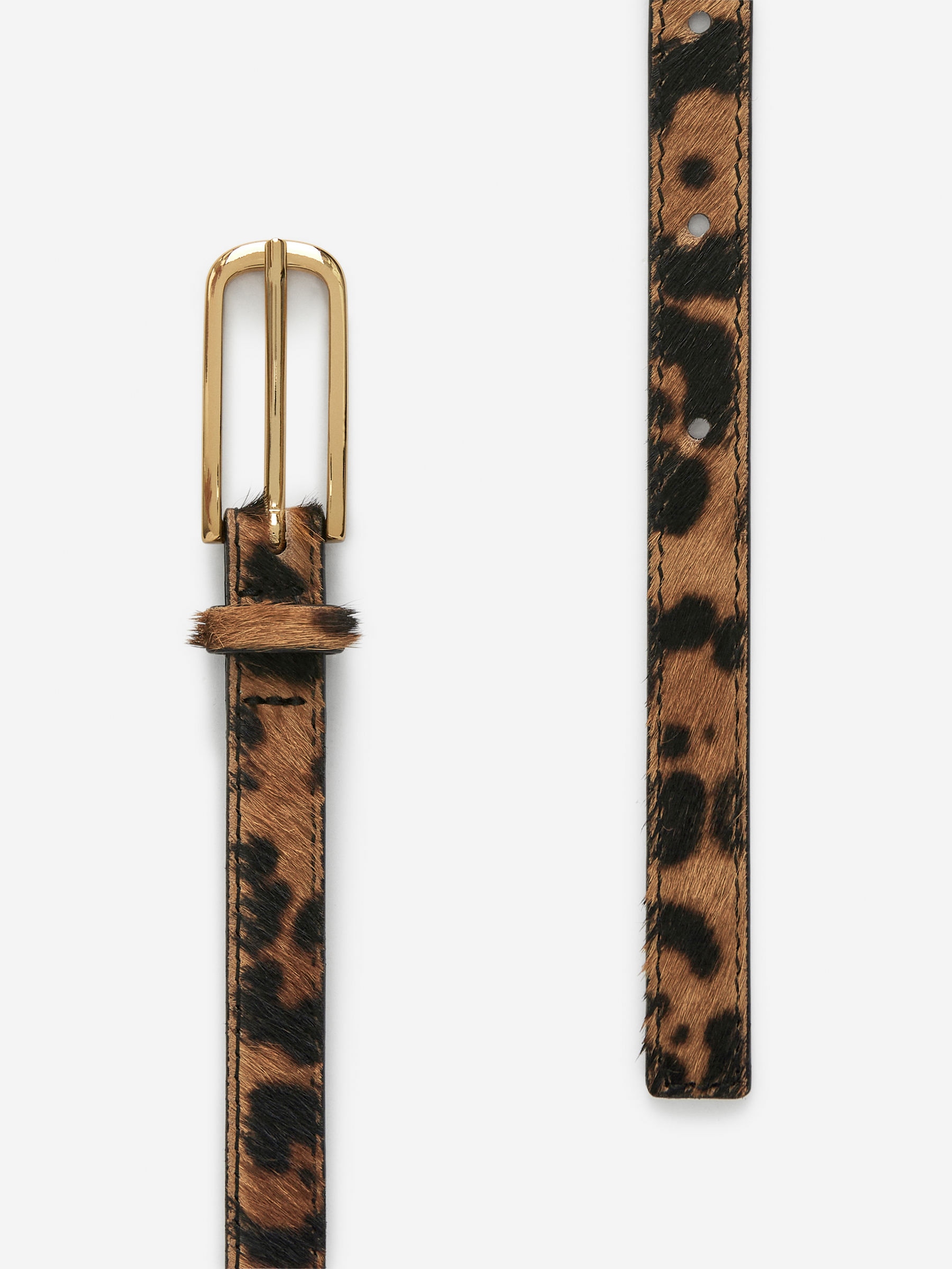 Leo-Print Leather Belt - Beige/Black - Women - StillMedia/DescriptiveDetail - 2