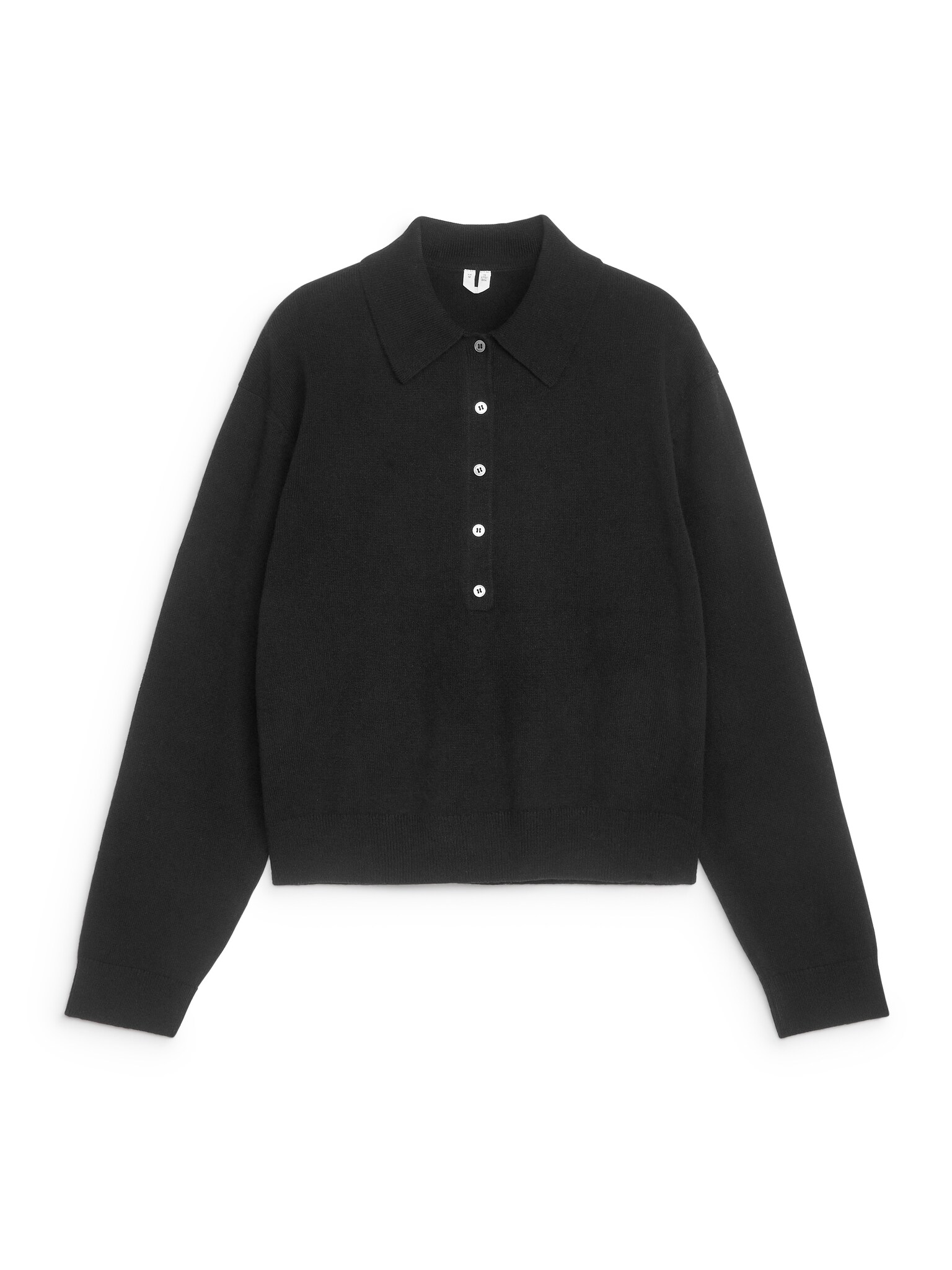 Wool Polo Jumper - Black/Tmavě šedá/Červená