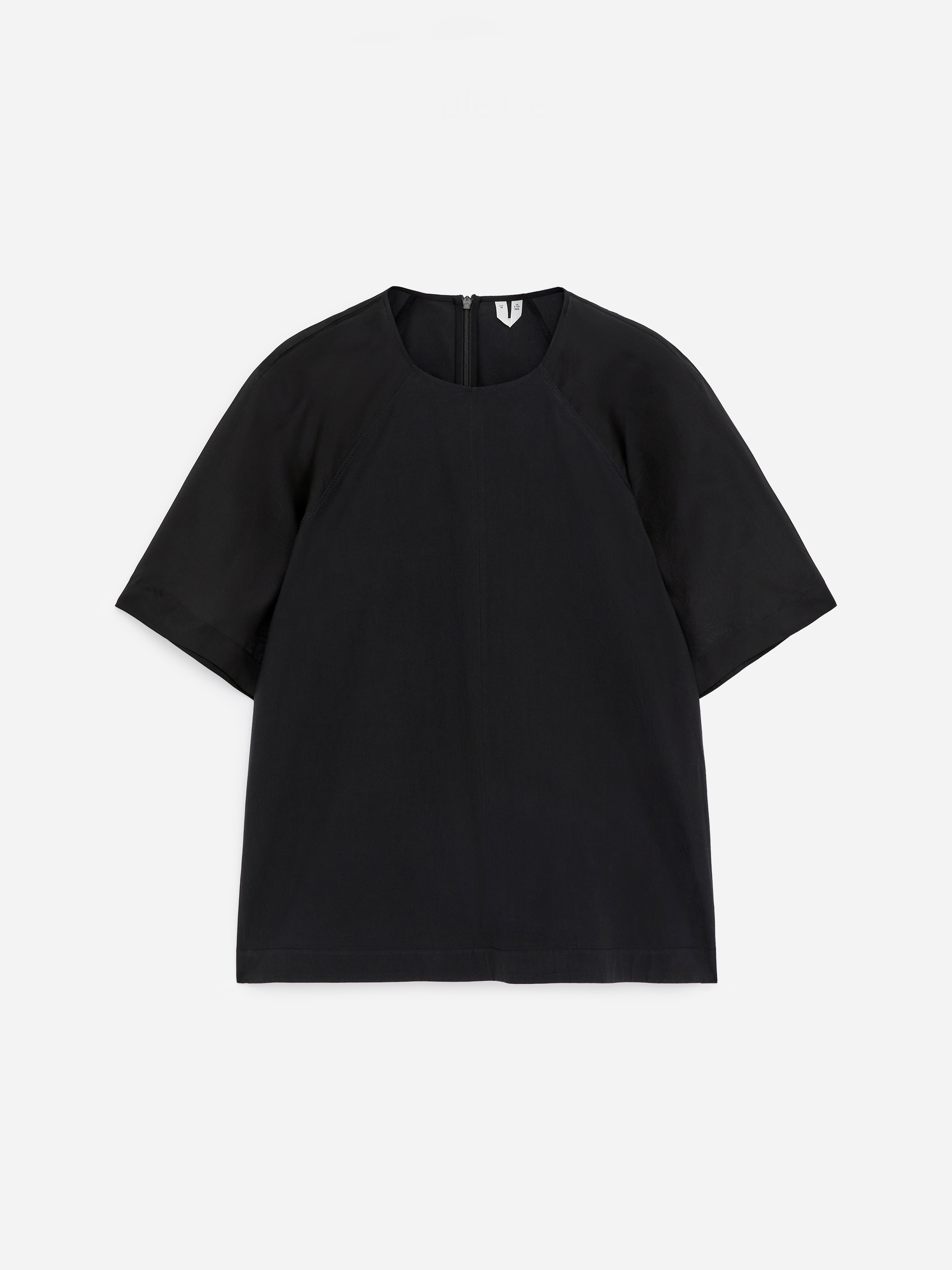 Topp i bomull og silke - Svart/Hvit