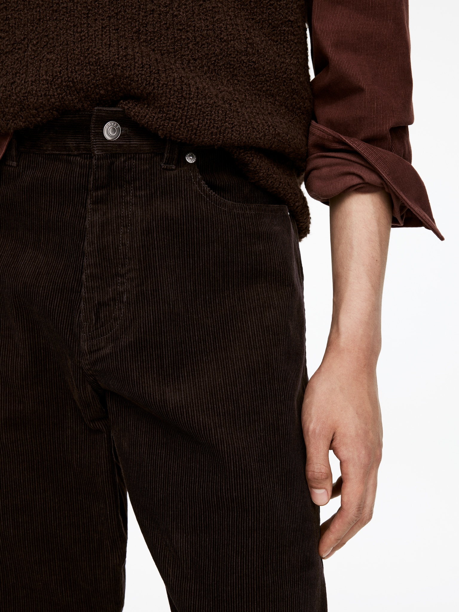 Pantalones de pana LOOSE - Marrón/Negro/Topo claro - 4