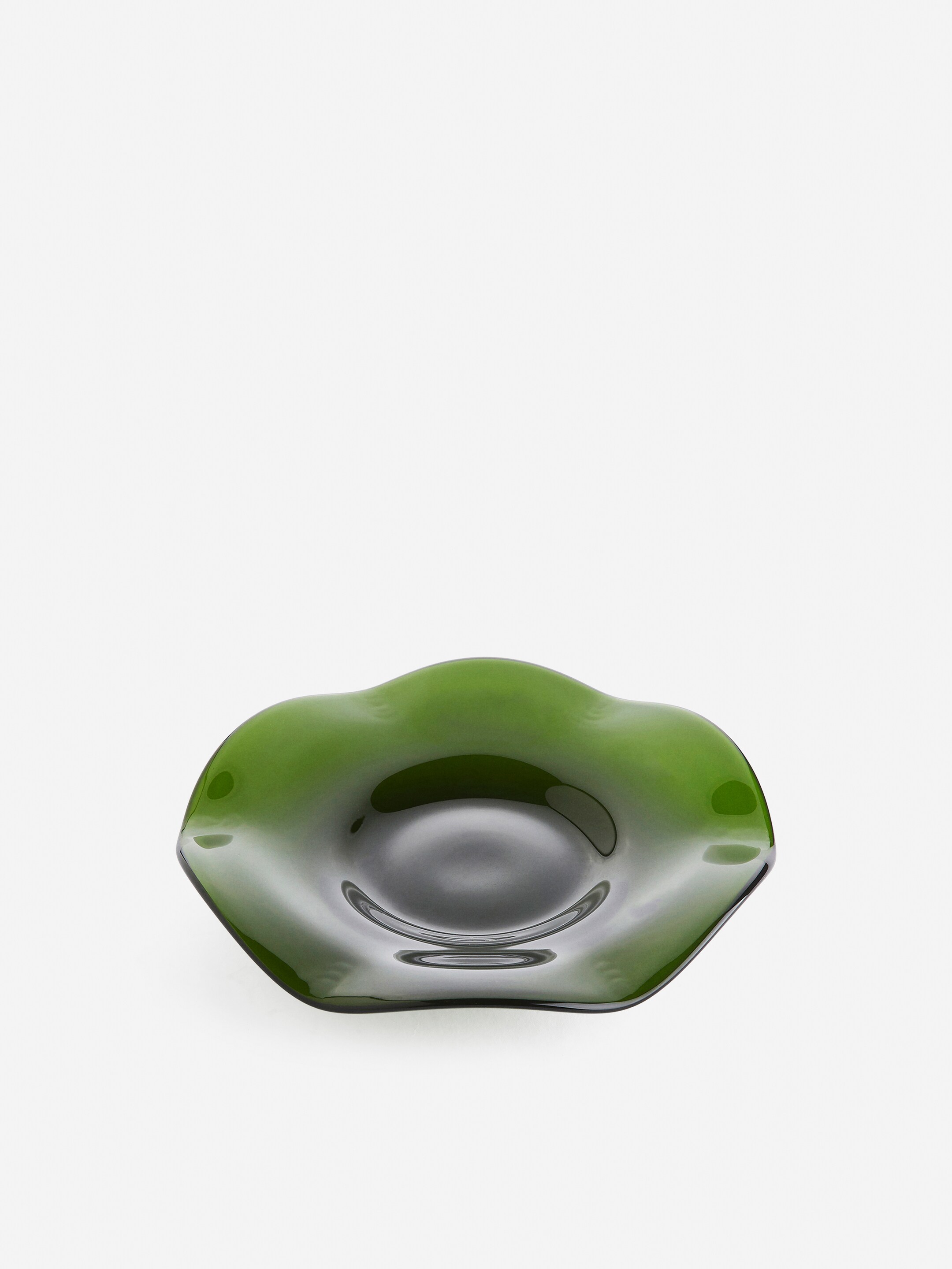 Zobacz większy obraz: Szklany talerz falisty 19 cm - Zielony - HOME | H&M PL 2