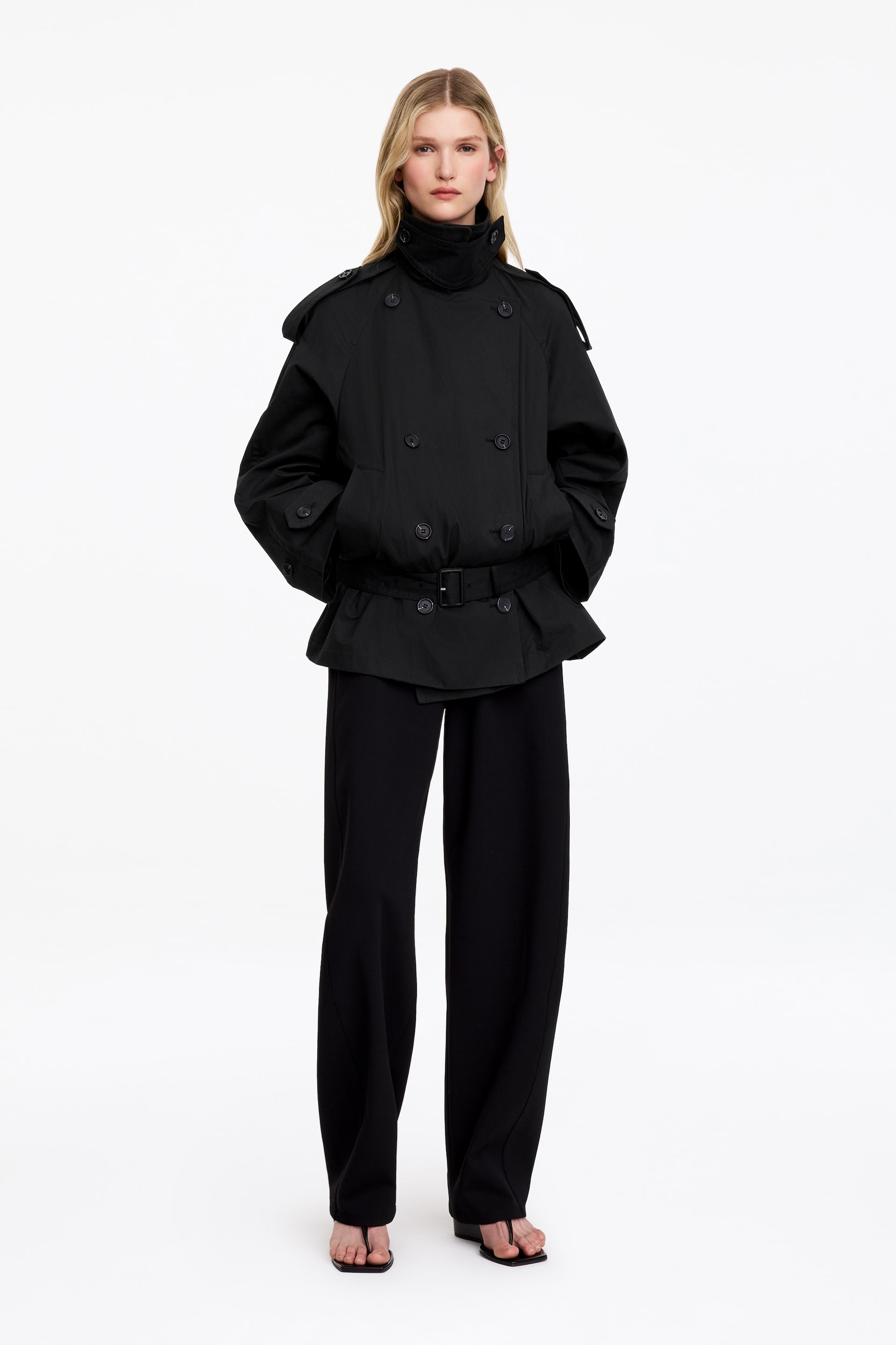 Προβολή μεγαλύτερης εικόνας: Oversized Trench Jacket - Μαύρο - Ladies | H&M GR 1