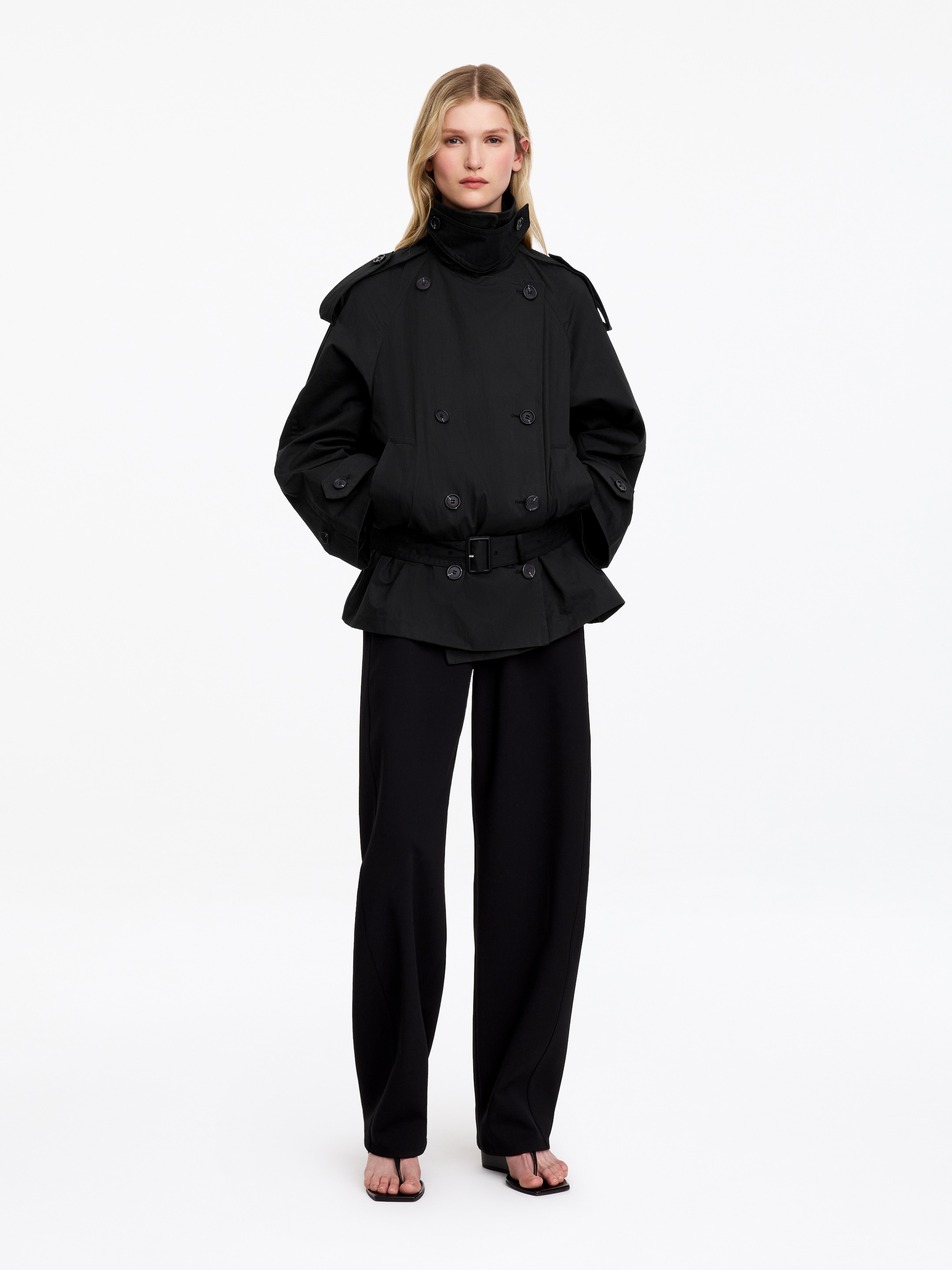 Chaqueta estilo trench-Black-17913