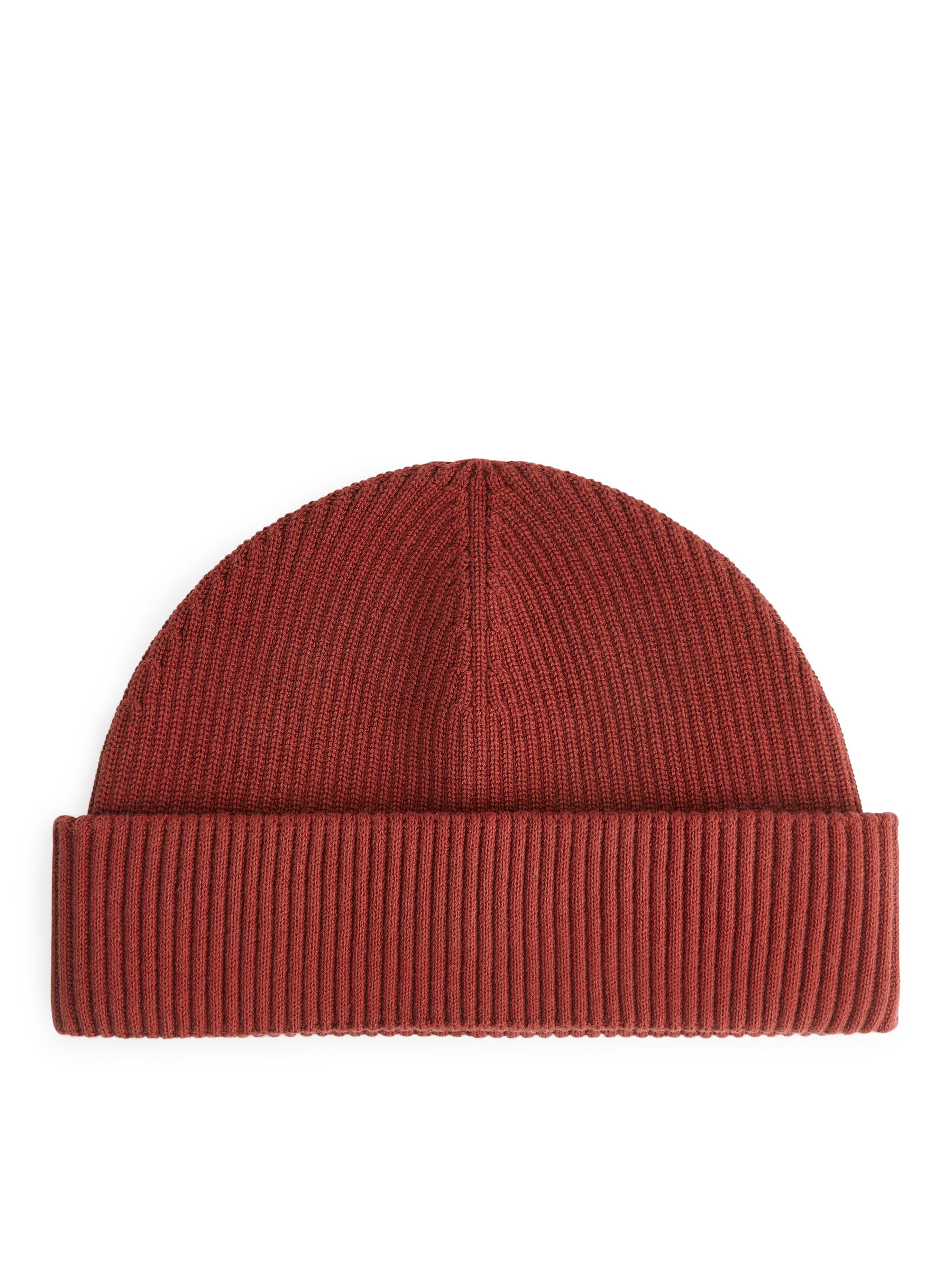 Kurze gerippte Baumwollmütze - Terrakotta - Herren - StillMedia/DescriptiveStillLife - 1