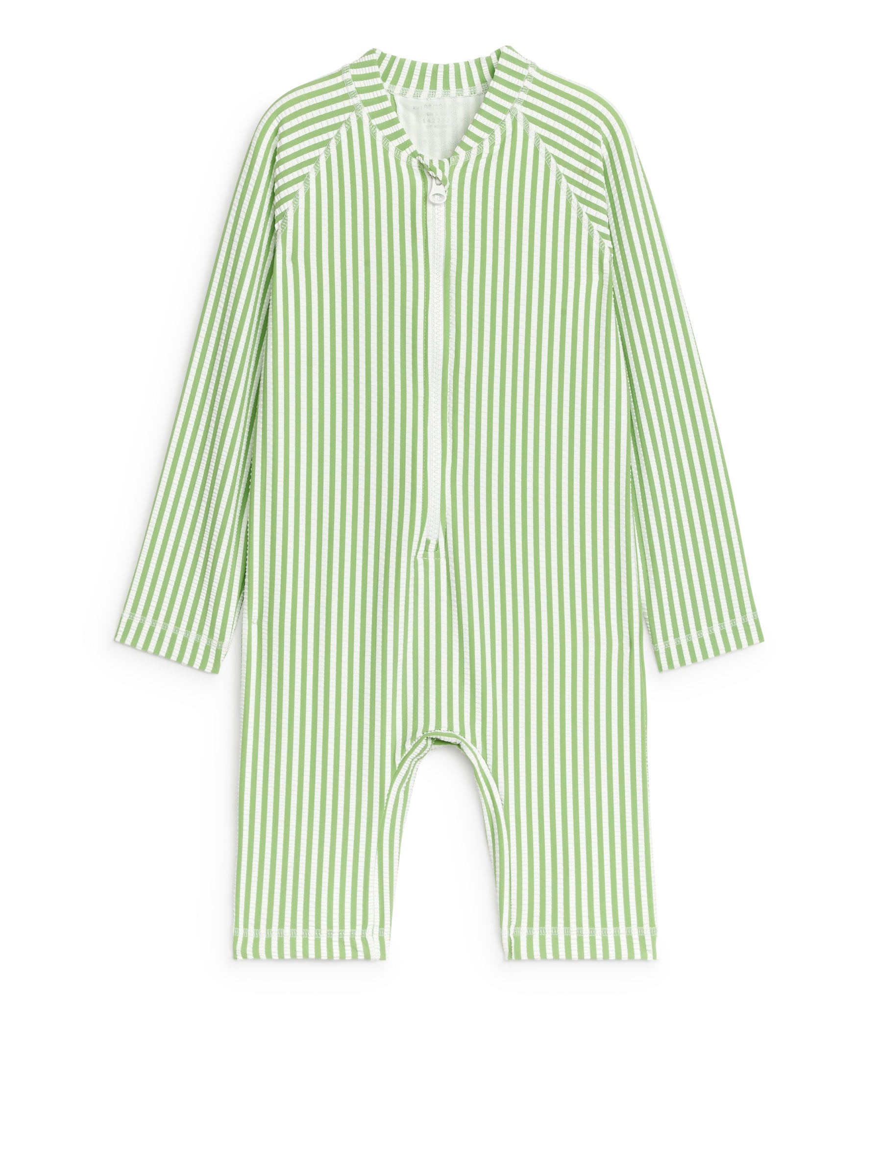 Langärmliger Seersucker-Schwimmanzug mit UV-Schutz - Grün/Weiß - Regular Fit - Kinder - StillMedia/DescriptiveStillLife - 1