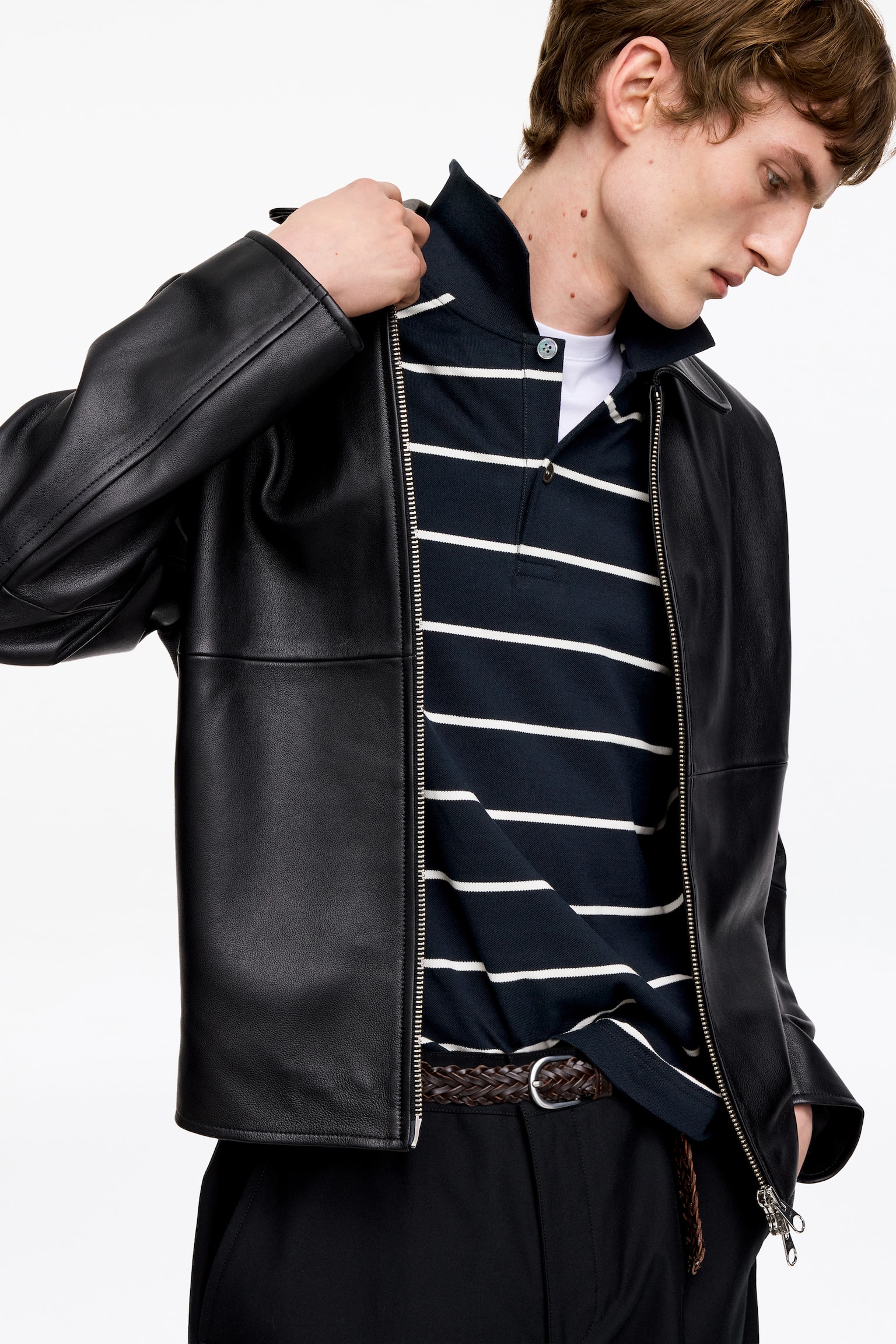 Polo in piqué-Blu scuro/Righe - 6