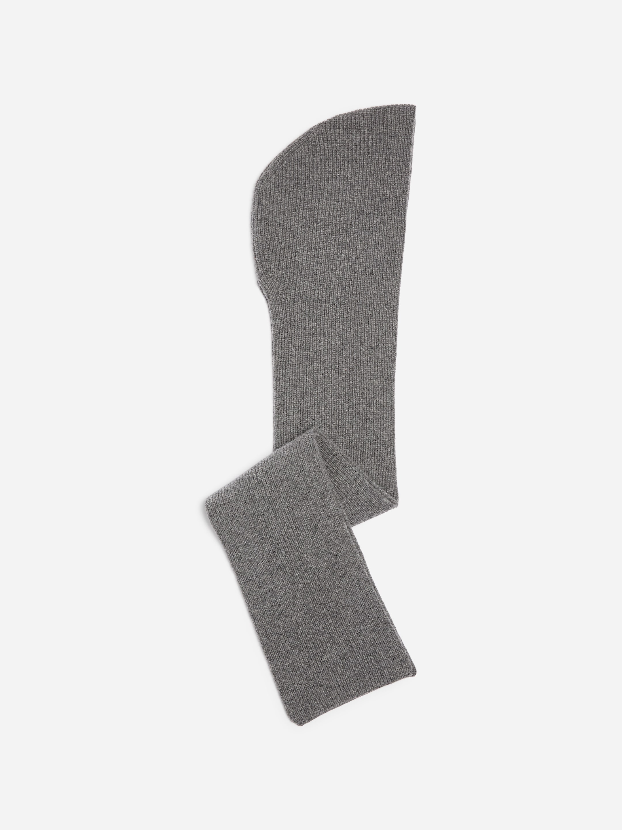 Ribbed Wool Hood-Grey-21232