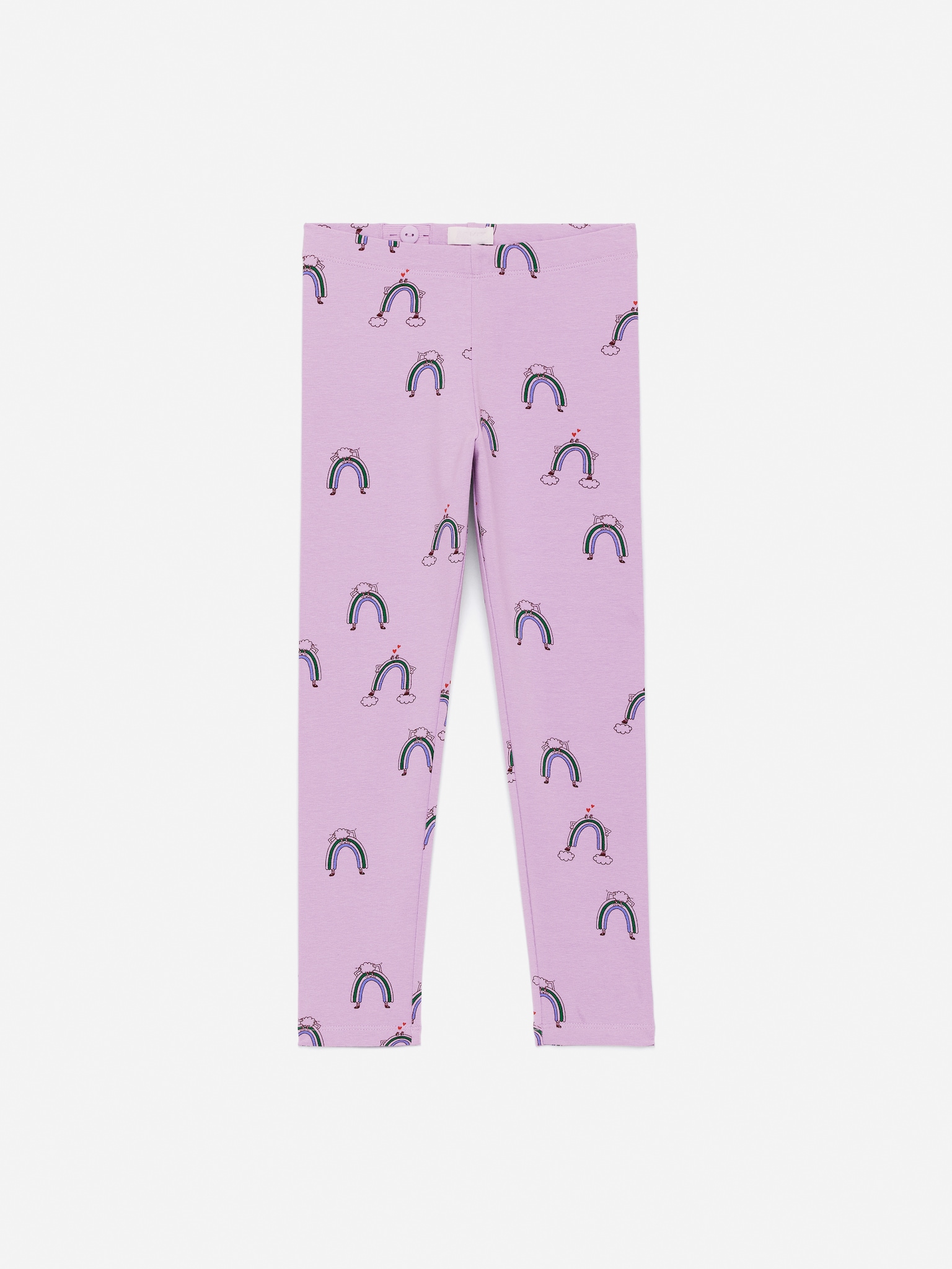 Bedruckte Jersey-Leggings - Flieder/Regenbogen/Graumeliert