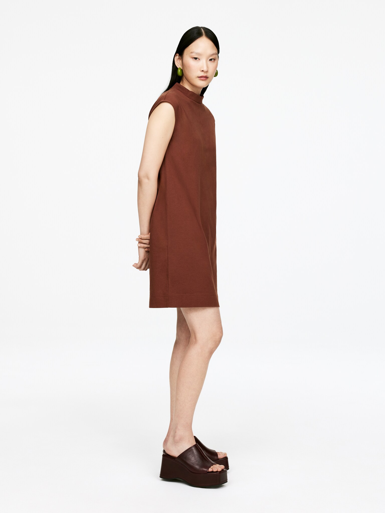 Robe courte à mancherons - Rouille/Noir - 3