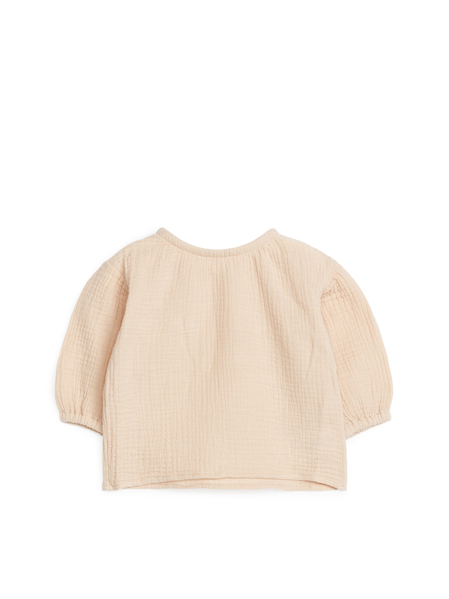 Wijdvallende blouse van katoenen mousseline - Beige