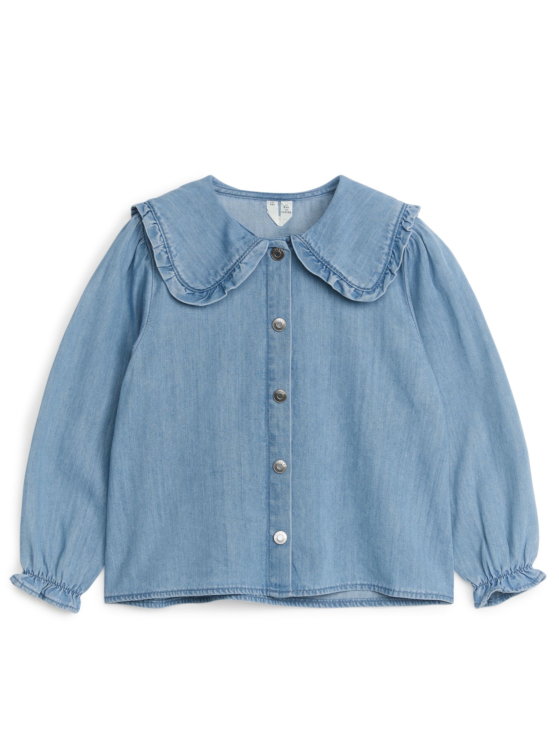 Blusa denim de volantes - Azul - Corte estándar - Children - StillMedia/DescriptiveStillLife - 1