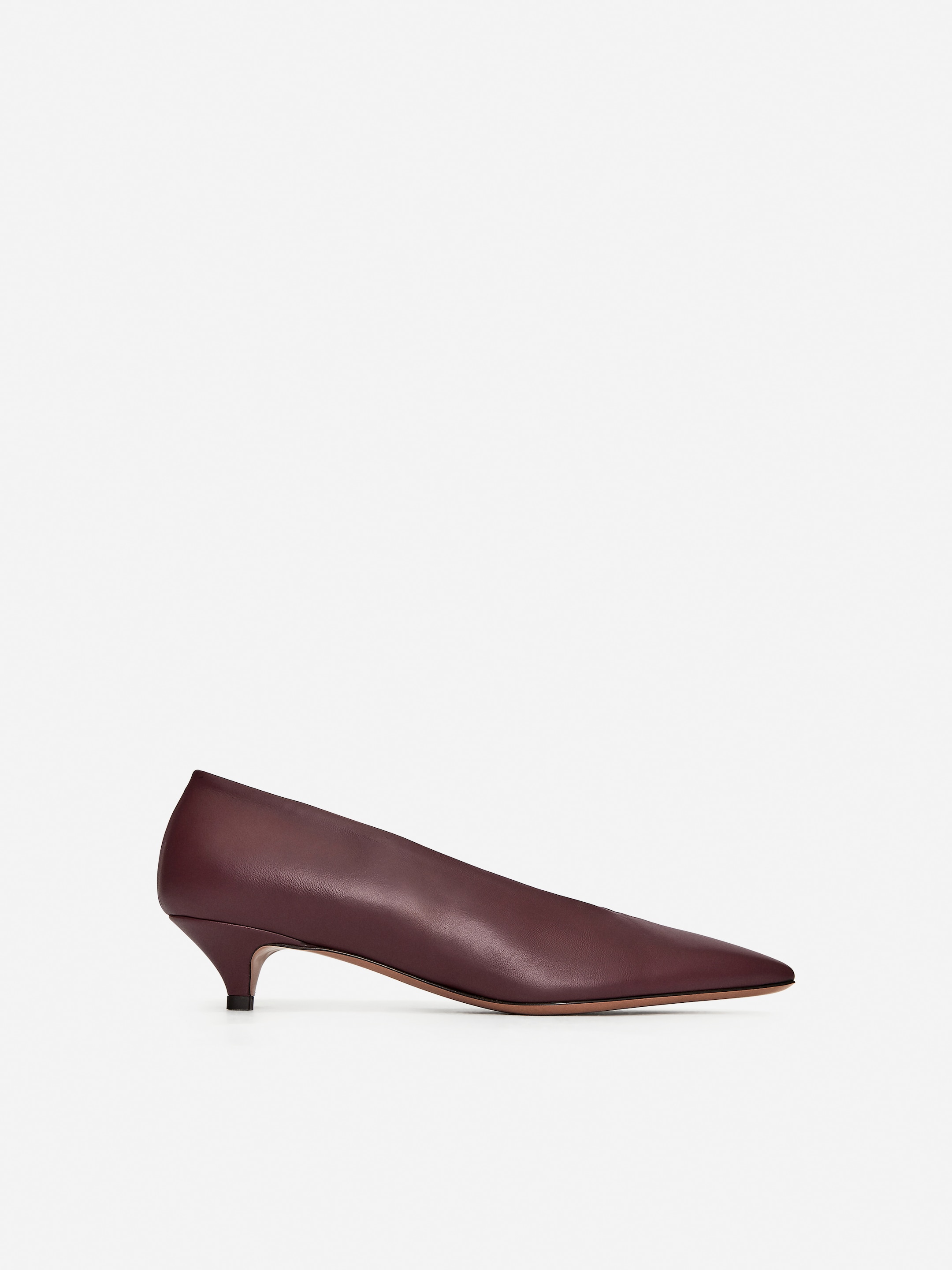 Grotere afbeelding bekijken: Leather Pumps - Burgundy - DAMES | H&M BE 1