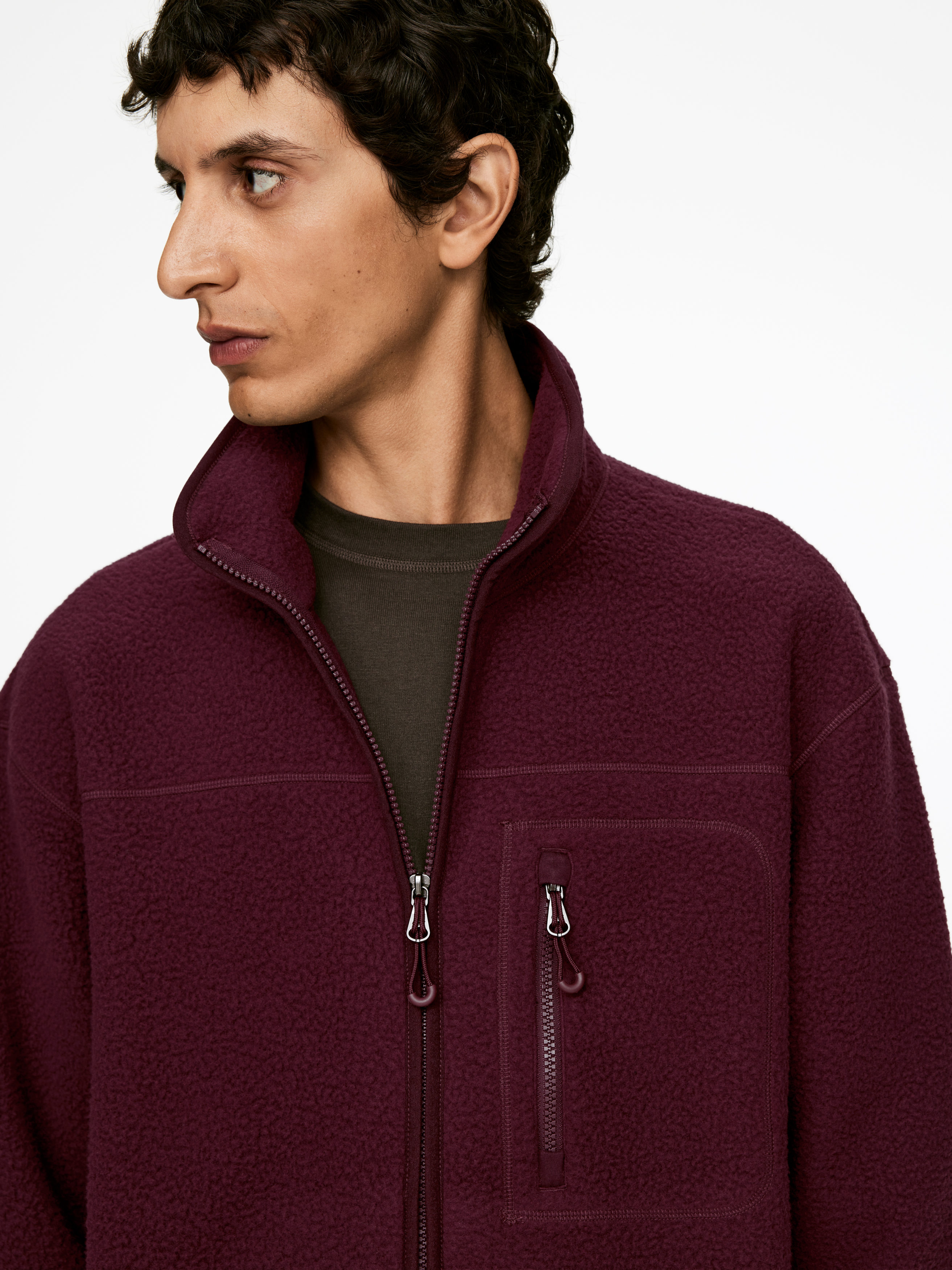 Fleecejacka - Mörkröd - Regular fit - Men - StillMedia/Lookbook - 4